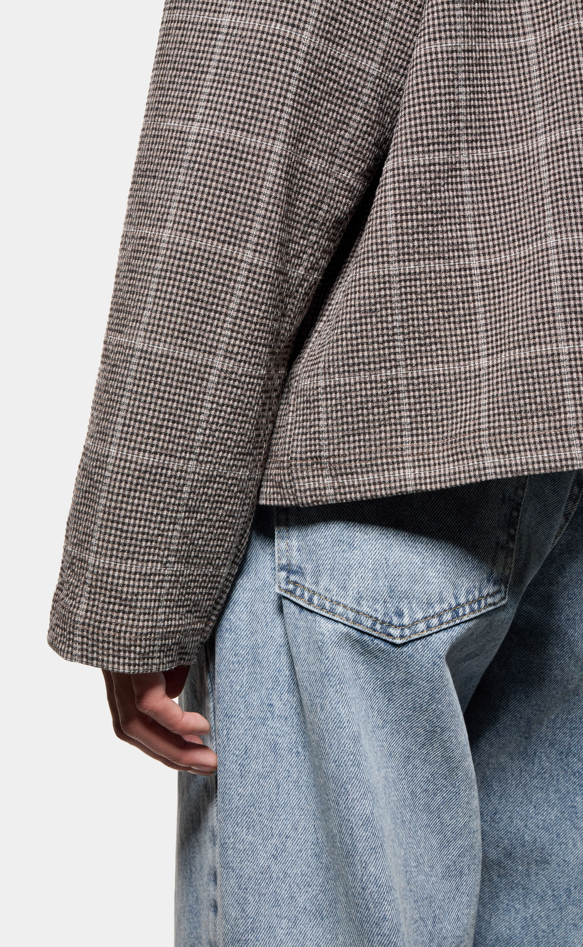 SEERSUCKER CHECK TRACK BROWN JACKET