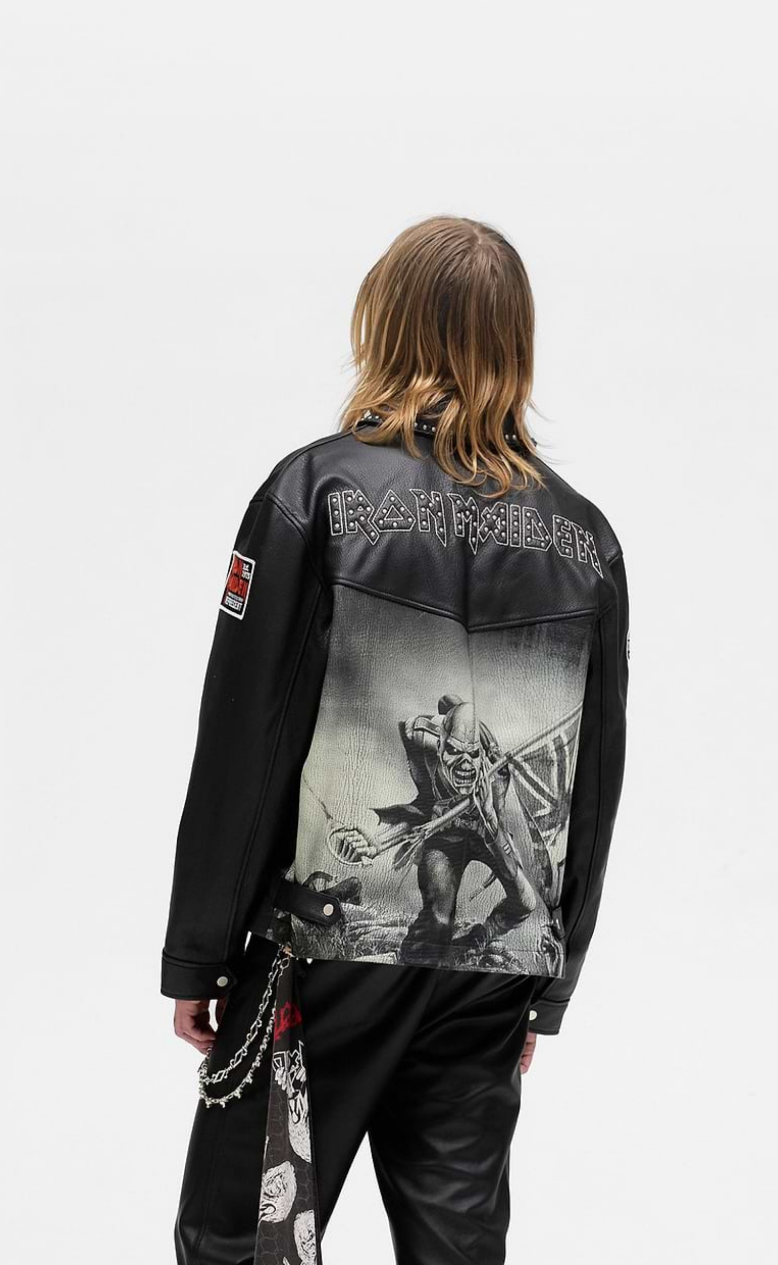 IRON MAIDEN TROOPER LEATHER JET BLACK JACKET