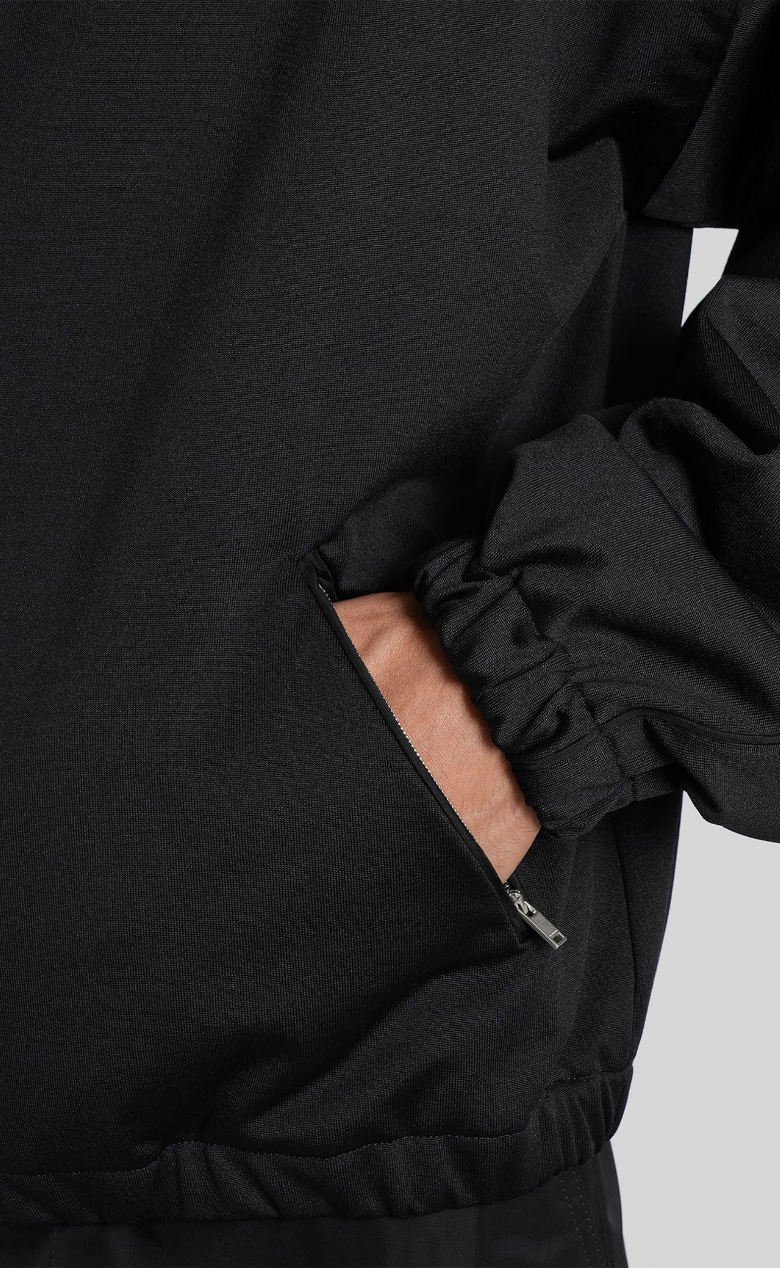 ZIP UP TRACK BLACK HOODIE