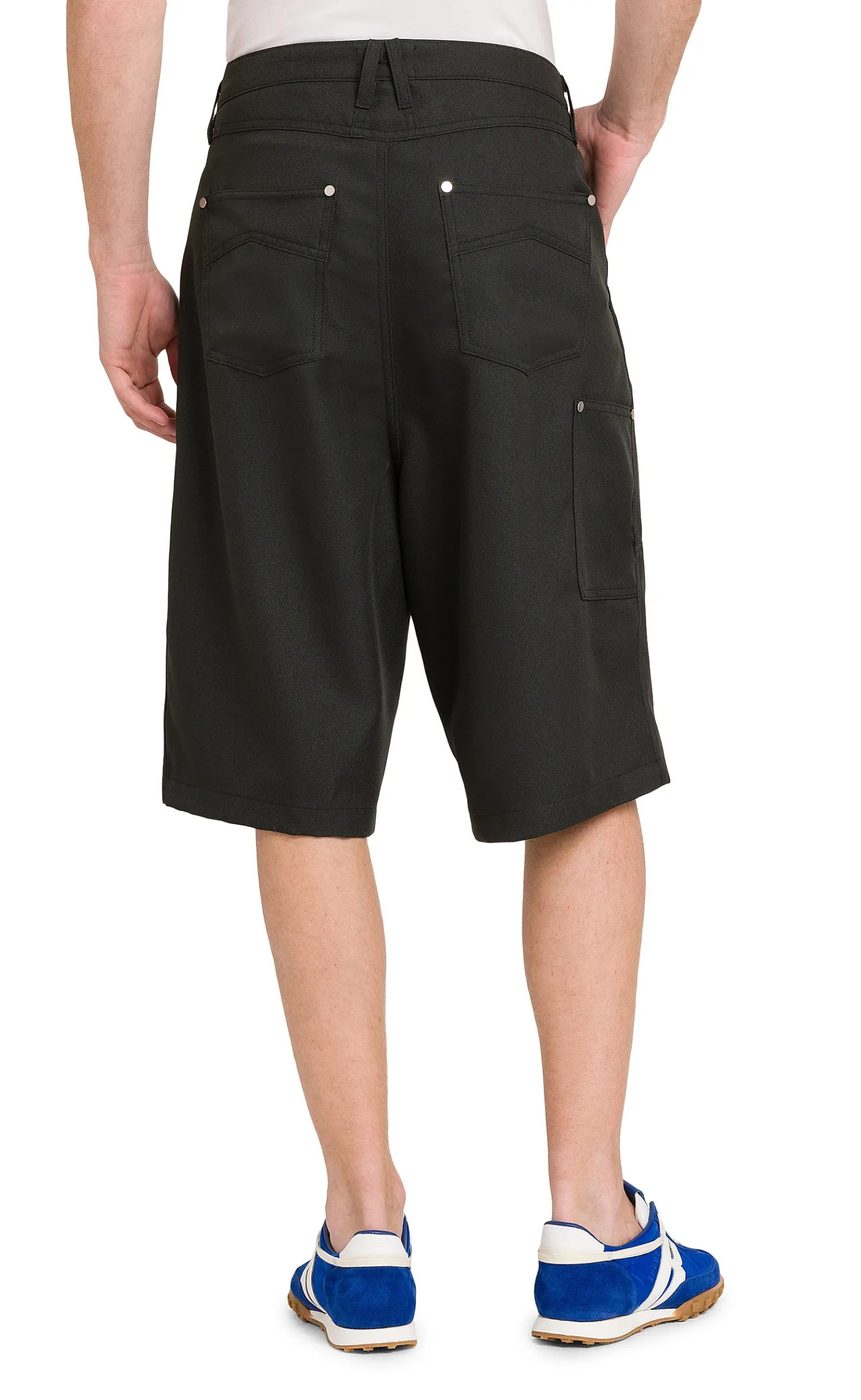 REZA DOUBLE KNEE BAGGY BLACK SHORTS