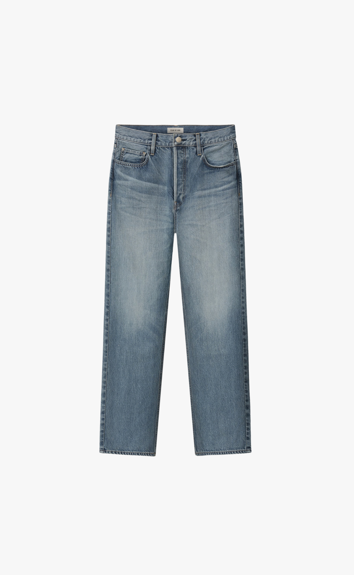 STRAIGHT 5 POCKET MEDIUM INDIGO JEANS