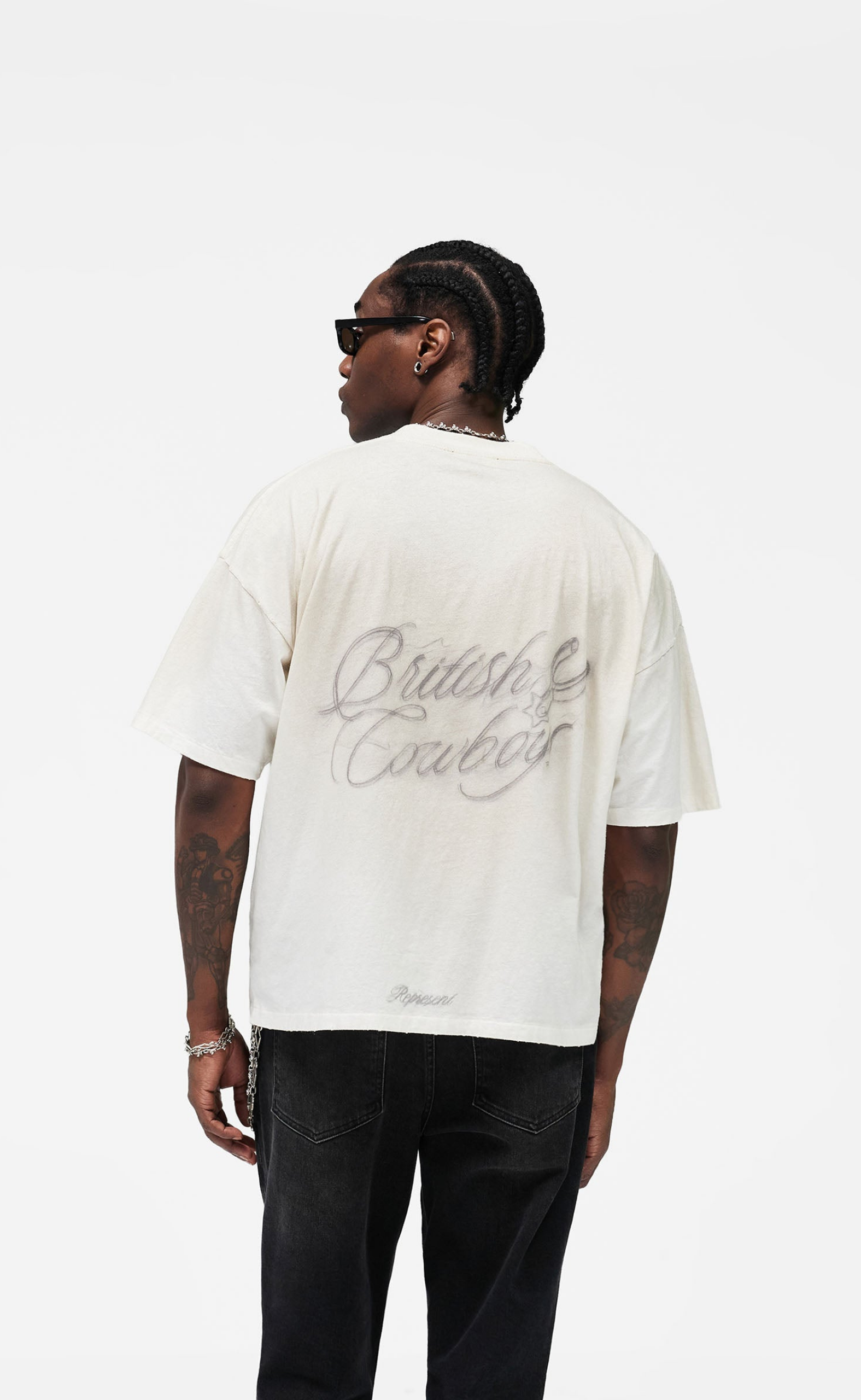 BRITISH COWBOYS WASHED ECRU T-SHIRT