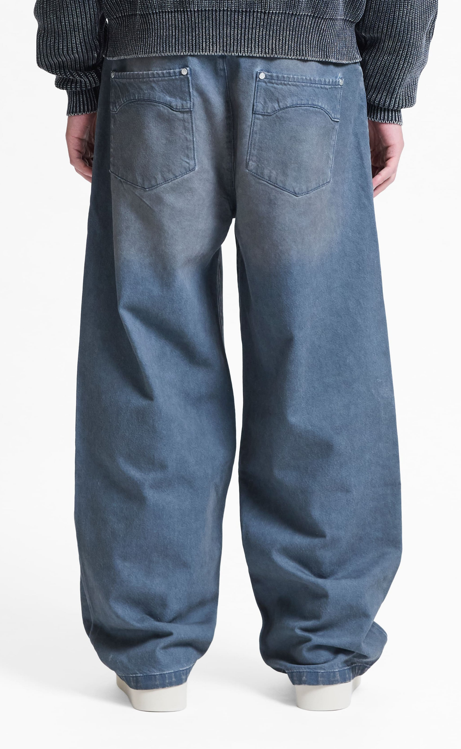 LE SCULPTE WAXED DENIM BLUE PANTS