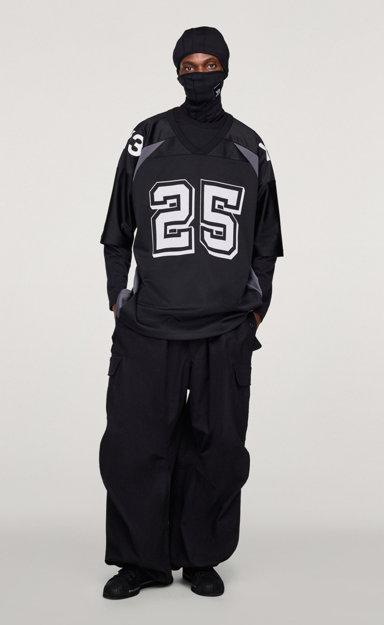 Y-3 NBHD FOOTBALL JERSEY BLACK T-SHIRT