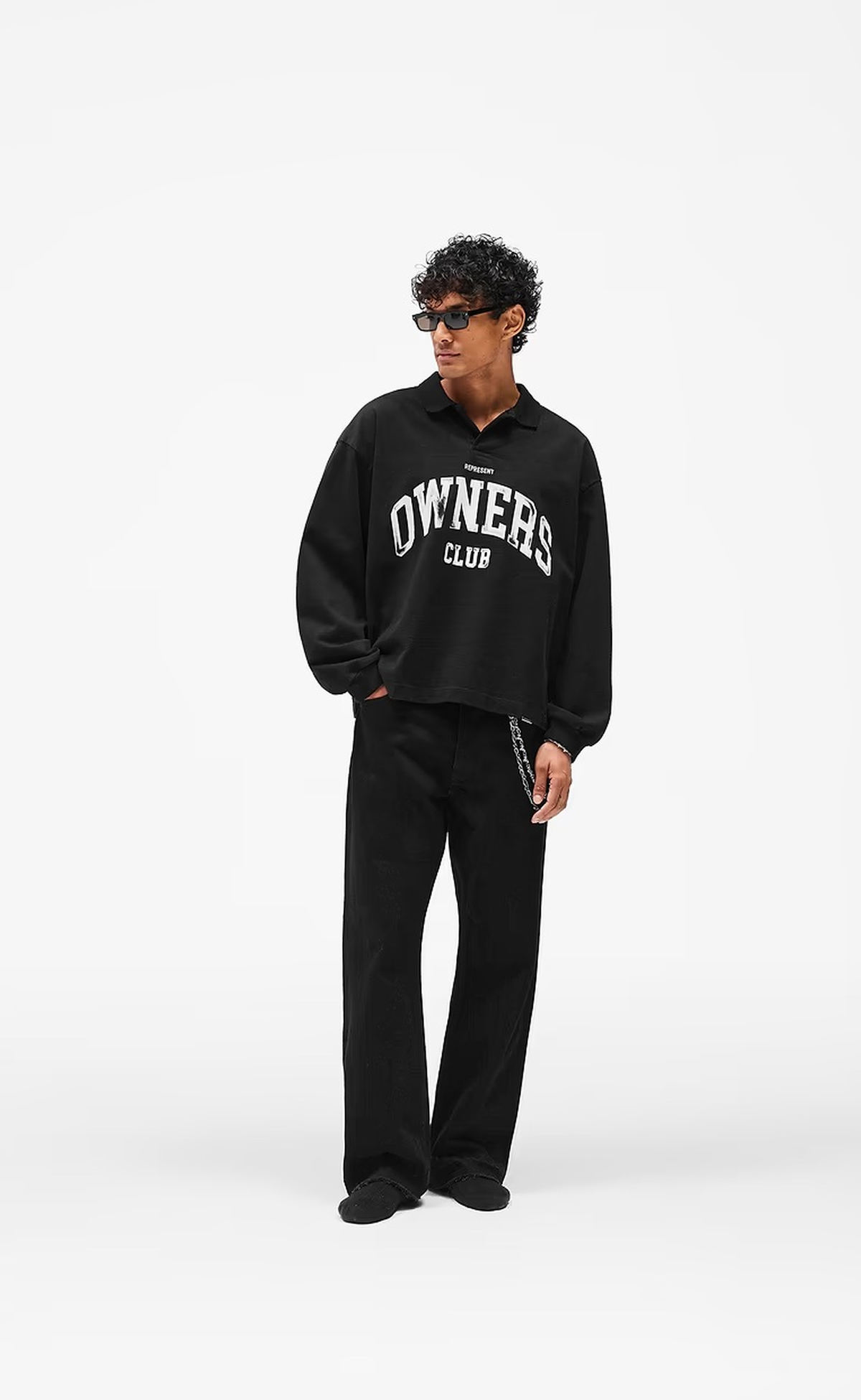 OWNERS RUGBY POLO JET BLACK LONGSLEEVE