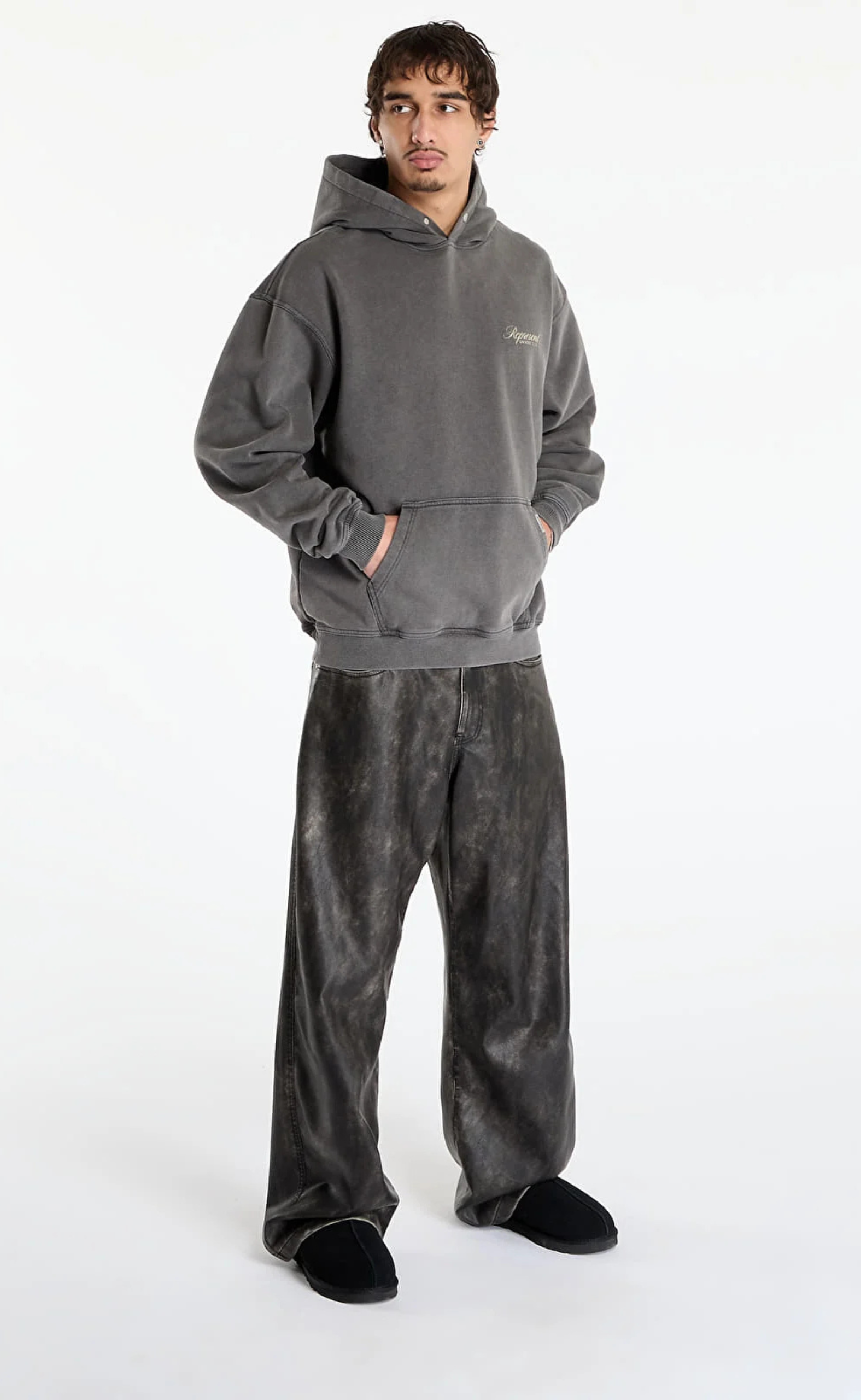 REPRESENT OWNERS CLUB SCRIPT VINTAGE GREY HOODIE