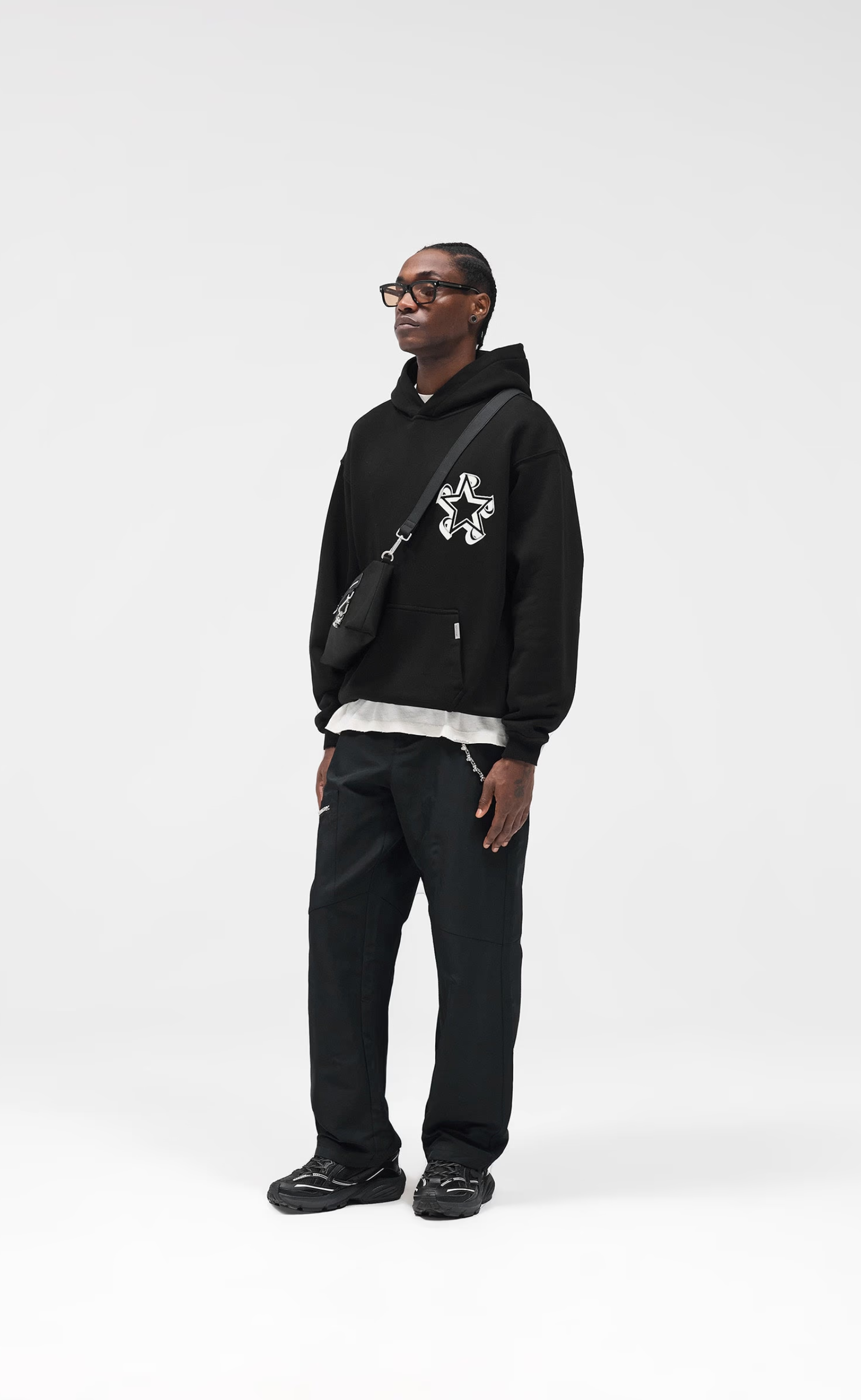 REPRESENT INITIAL STAR JET BLACK HOODIE