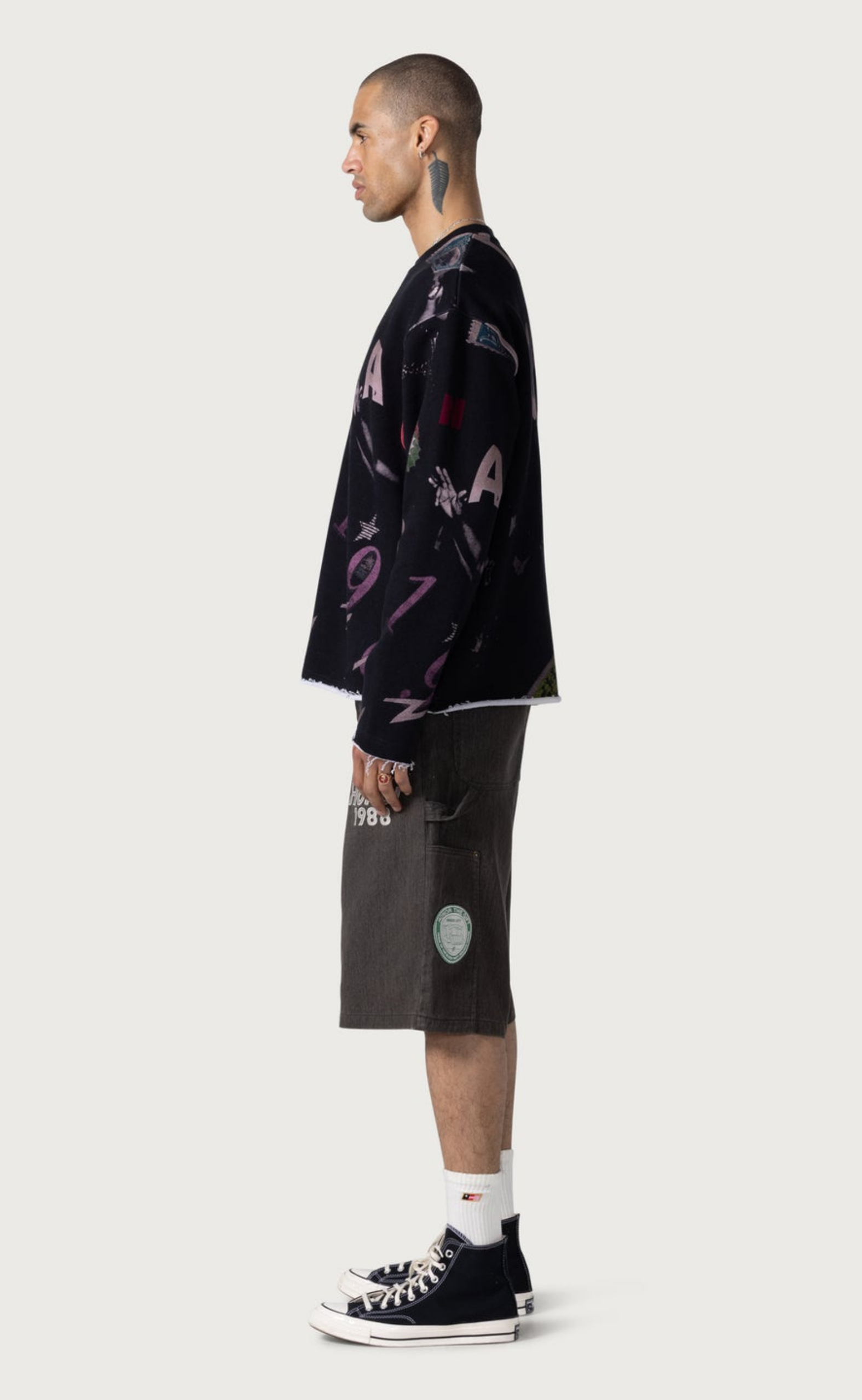 TWILL CARPENTER BLACK SHORTS
