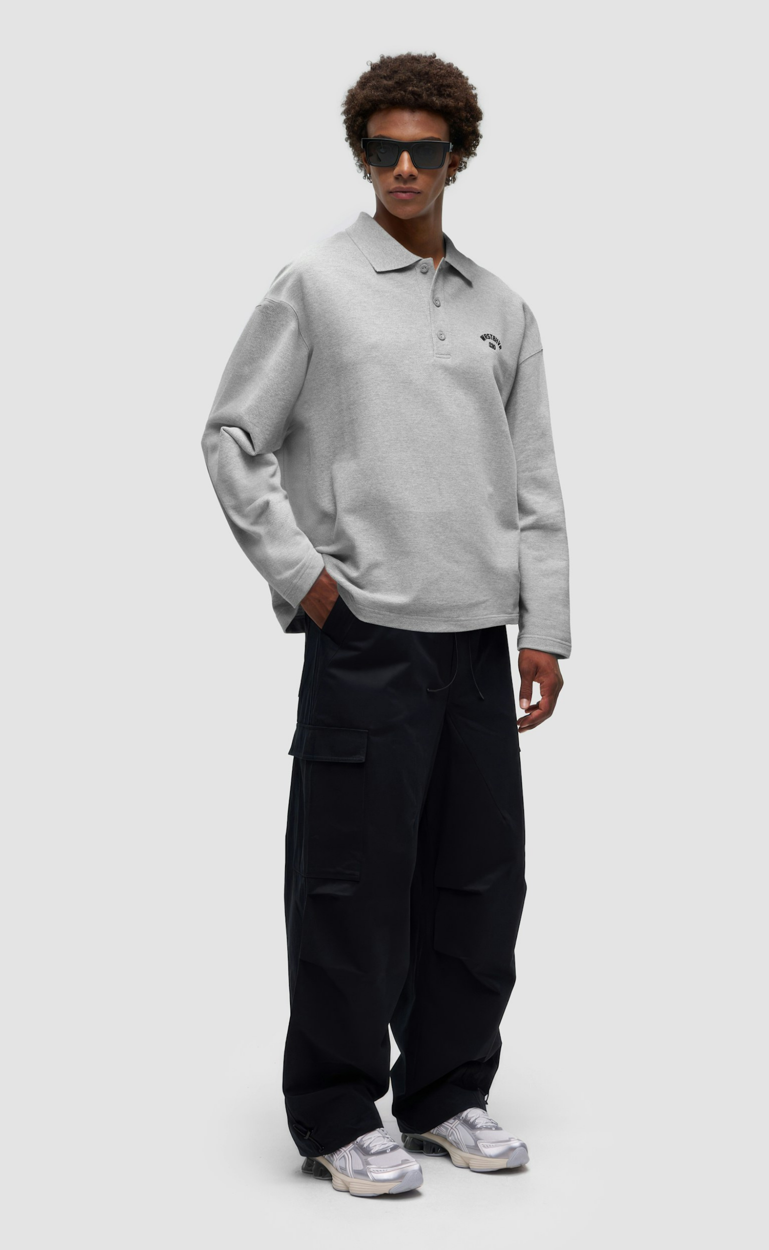 FRENNE POLO GRAY MELANGE LONGSLEEVE