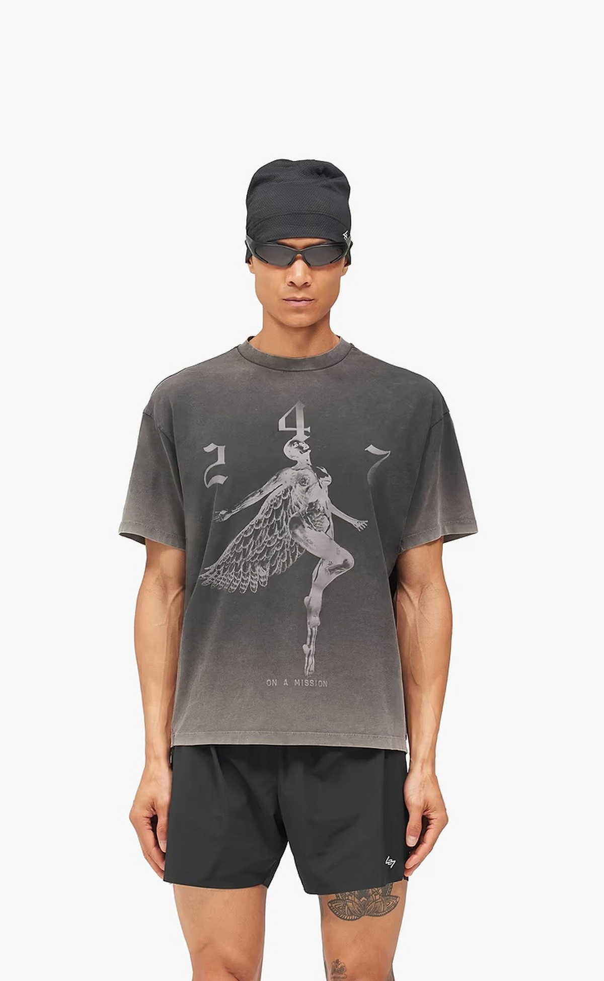 247 ANGEL VINTAGE BLACK T-SHIRT