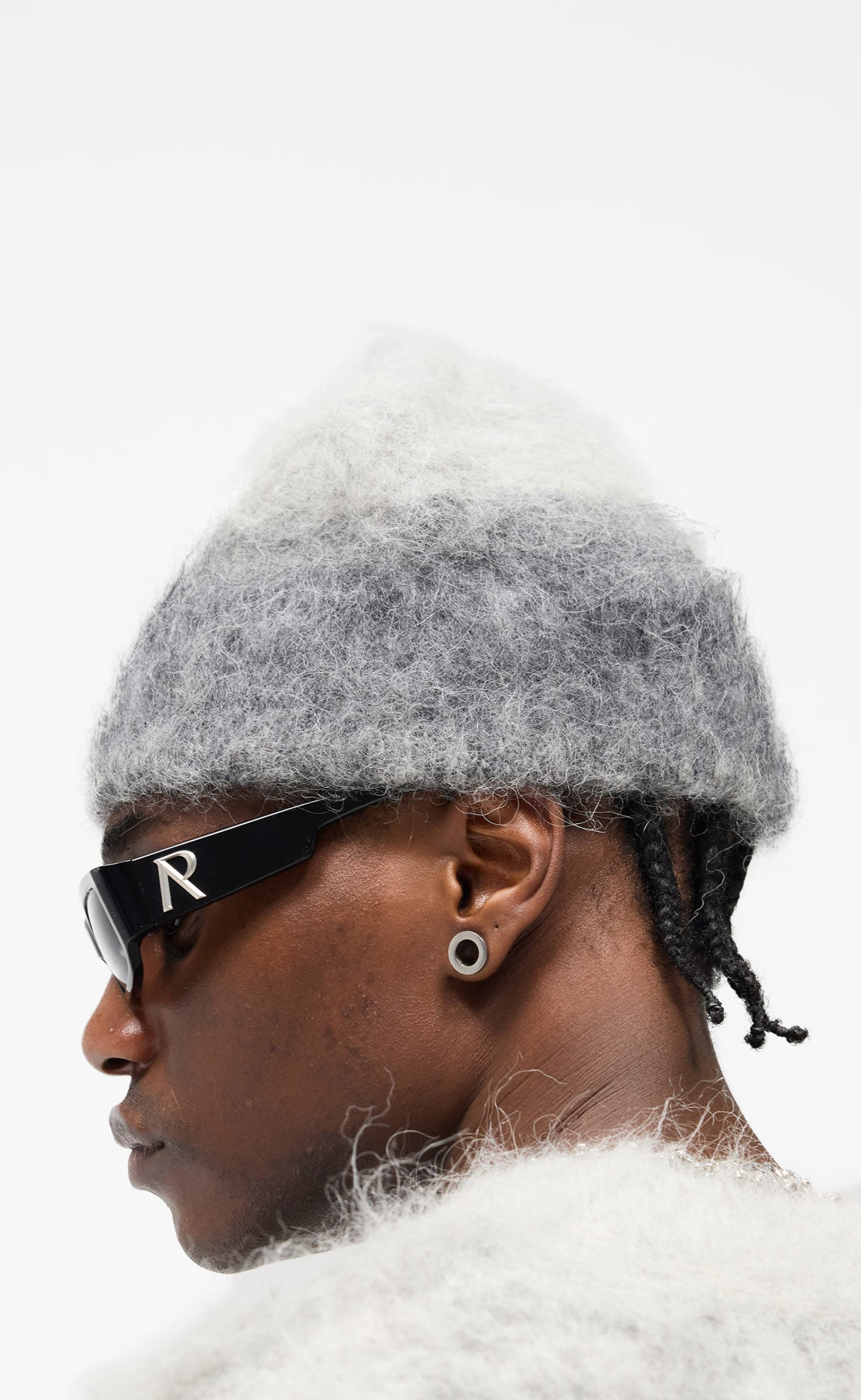 OMBRE KNIT LIGHT GREY BEANIE