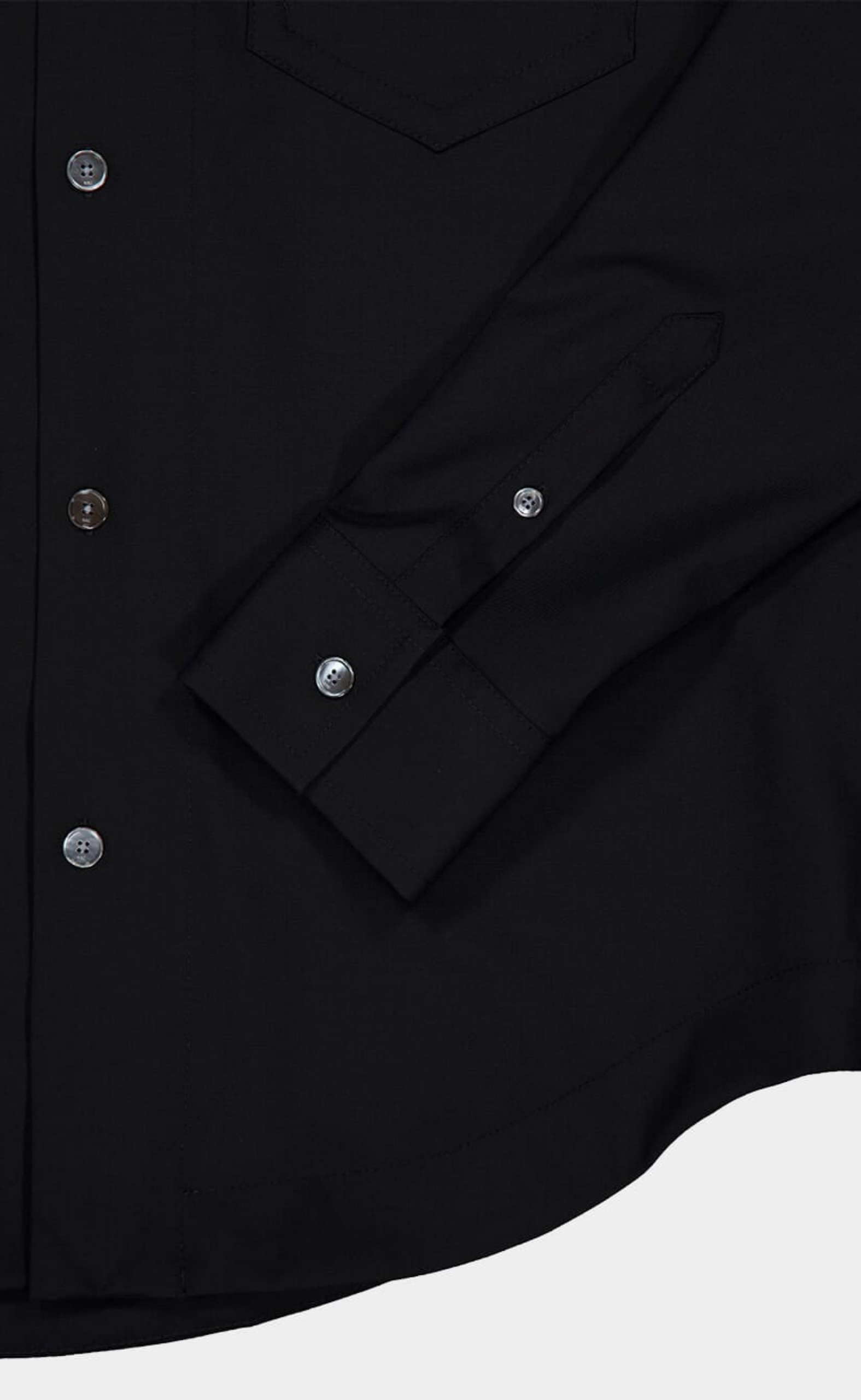WIDE WITH SHARP COLLAR EMBOSSED AMI DE COEUR BLACK SHIRT