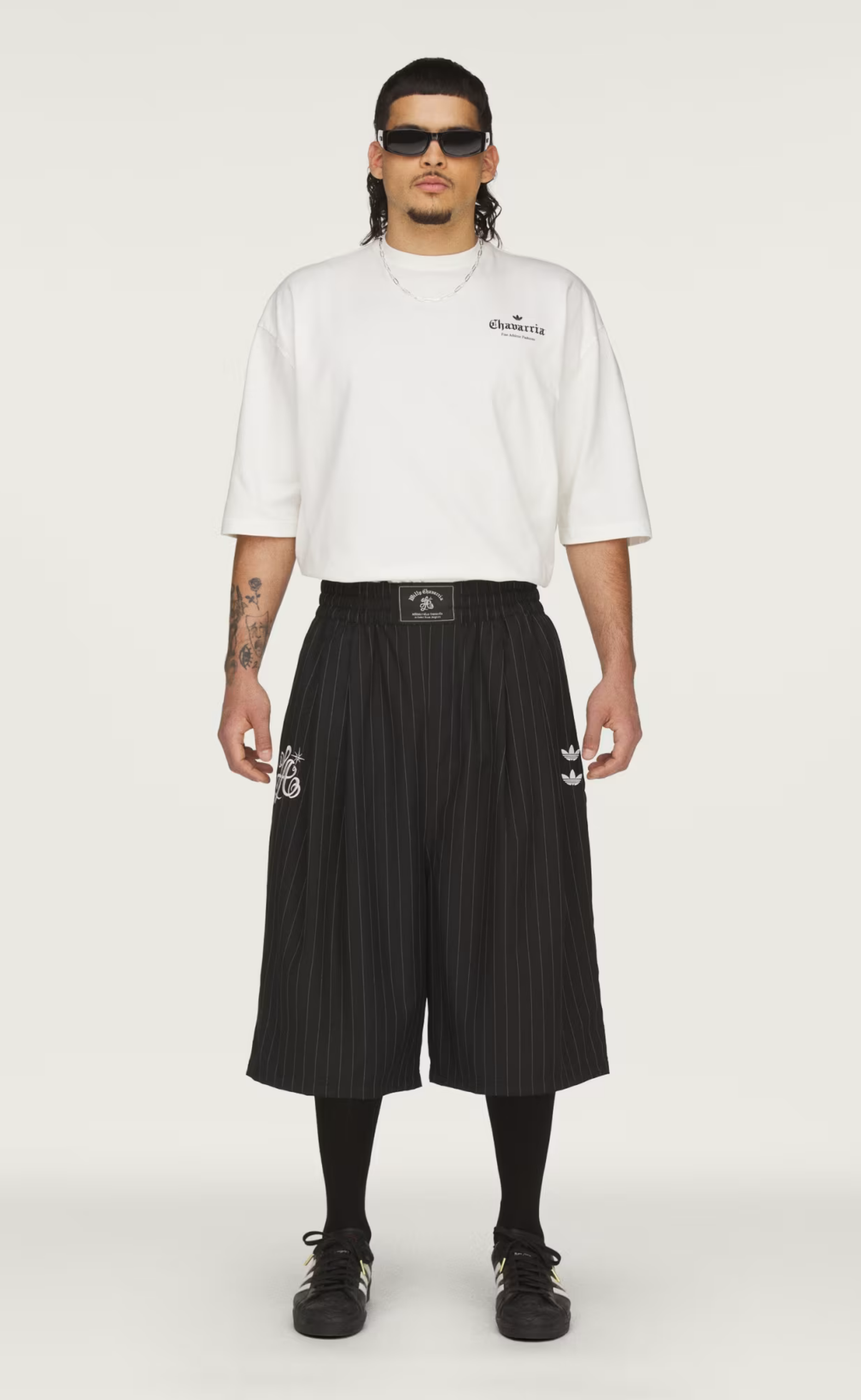WC PINSTRIPE BLACK LONG SHORTS