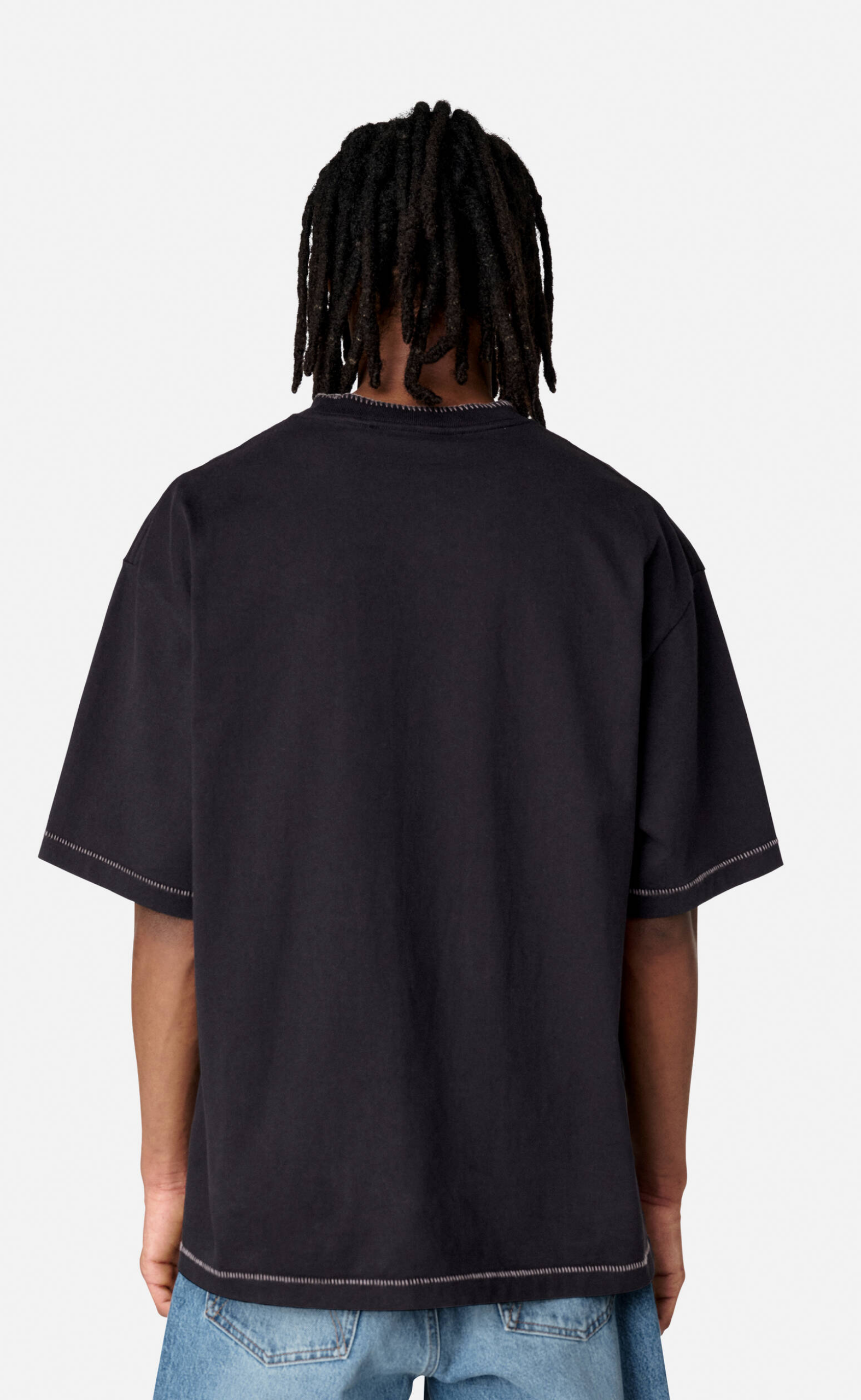 SEAM OVERSIZED BLACK T-SHIRT