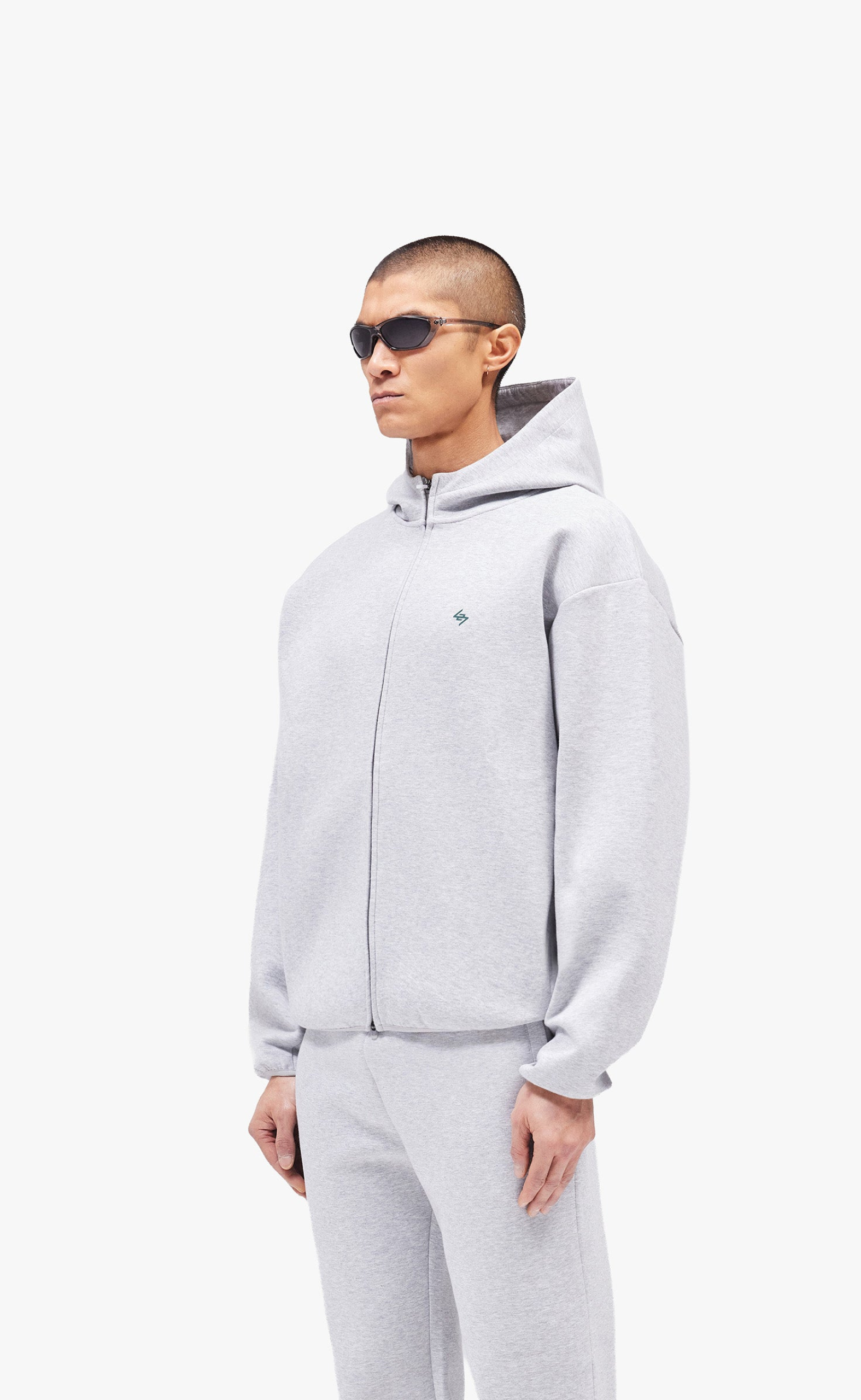 247 NUMBERS GREY MARL HOODIE