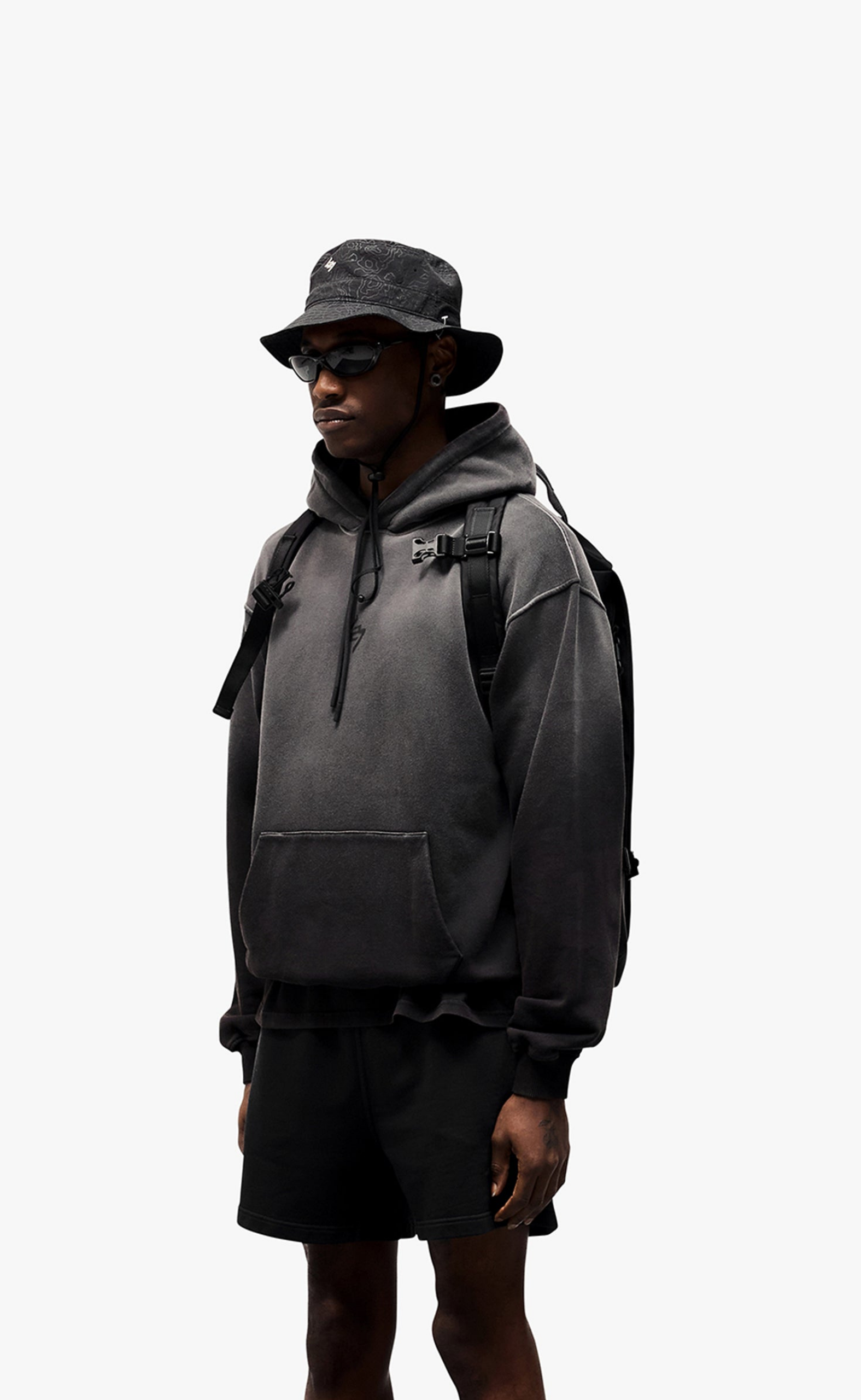 247 MOTION OVERSIZED BLACK HOODIE