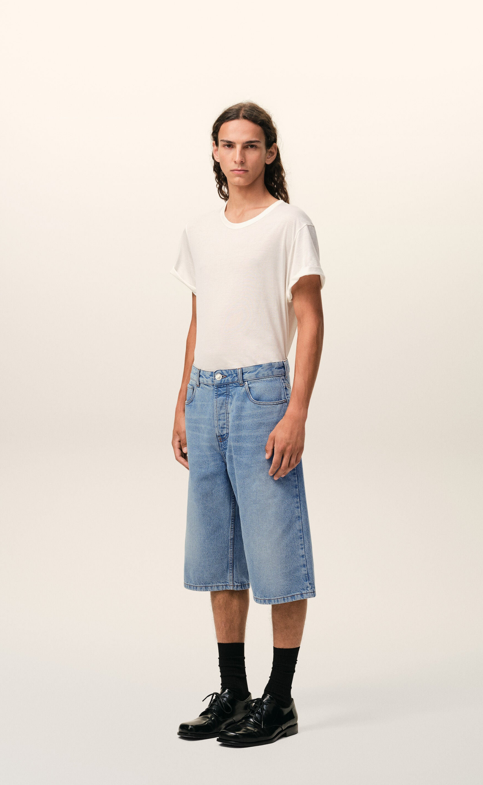 LARGE FIT BERMUDA DENIM SHORTS