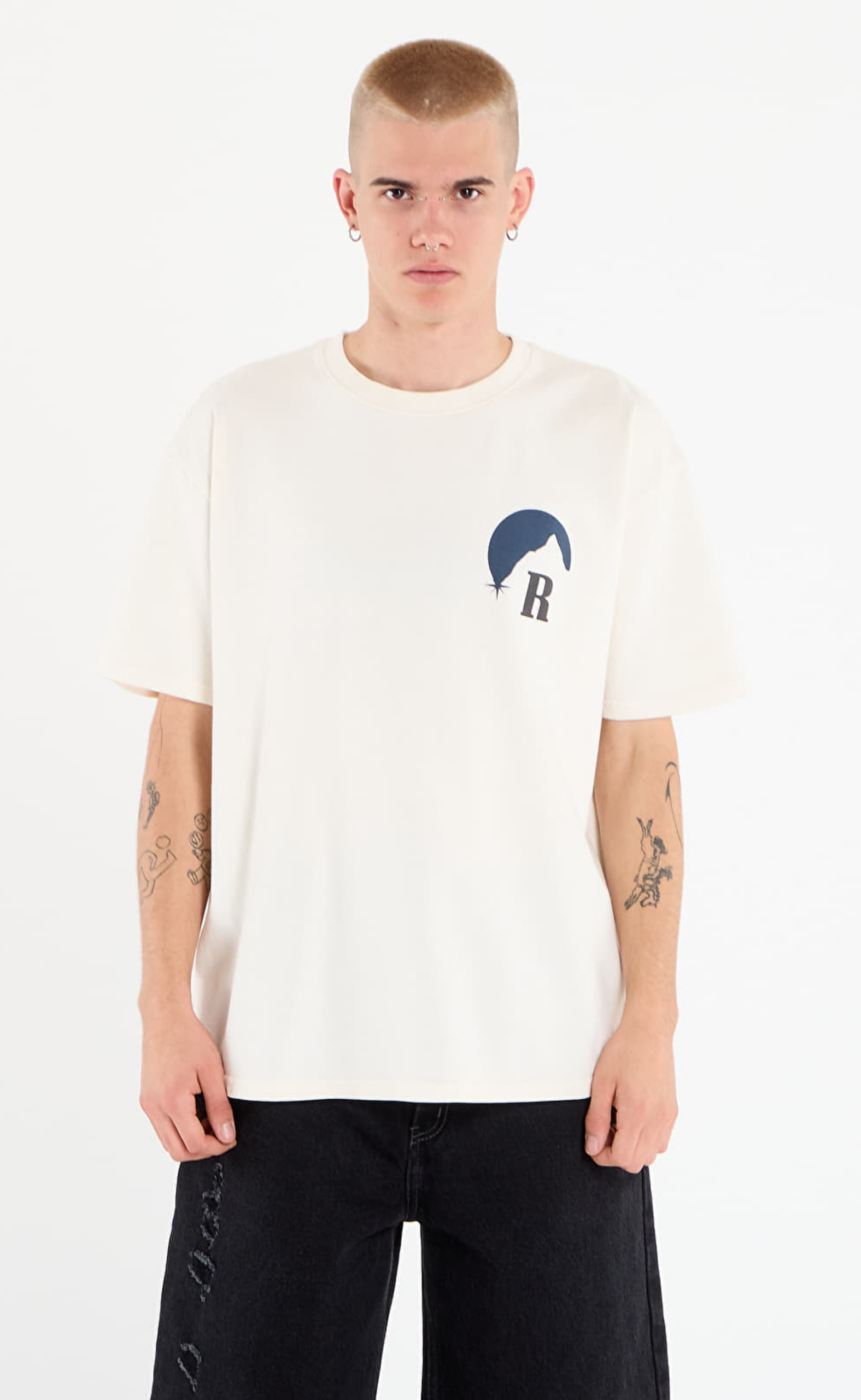 RHUDE MOONLIGHT VINTAGE WHITE T-SHIRT