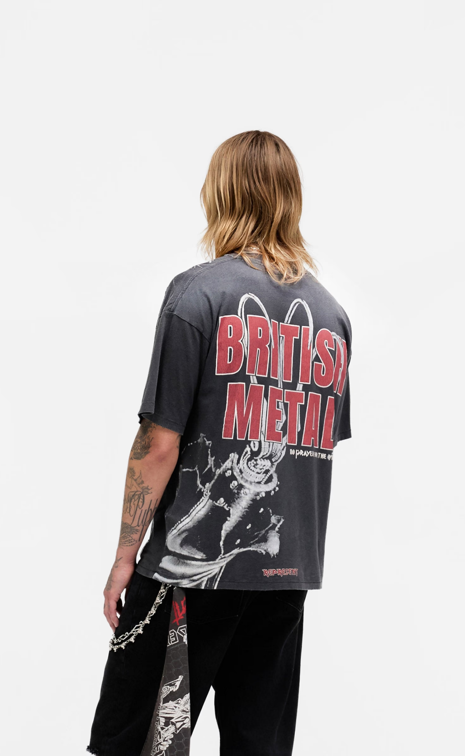 IRON MAIDEN X BRITISH METAL STAINDE BLACK T-SHIRT