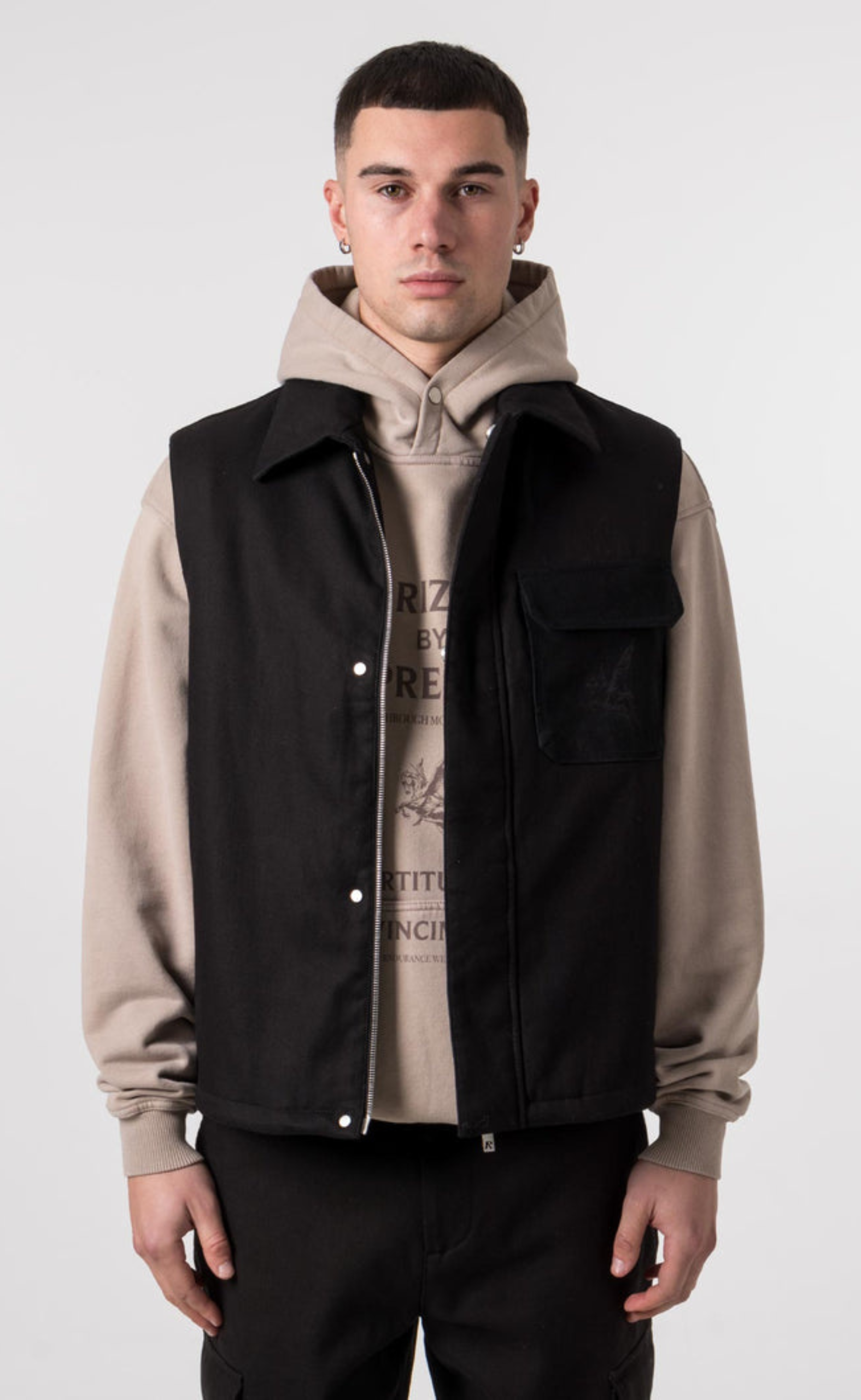 COLLARED BLACK GILET