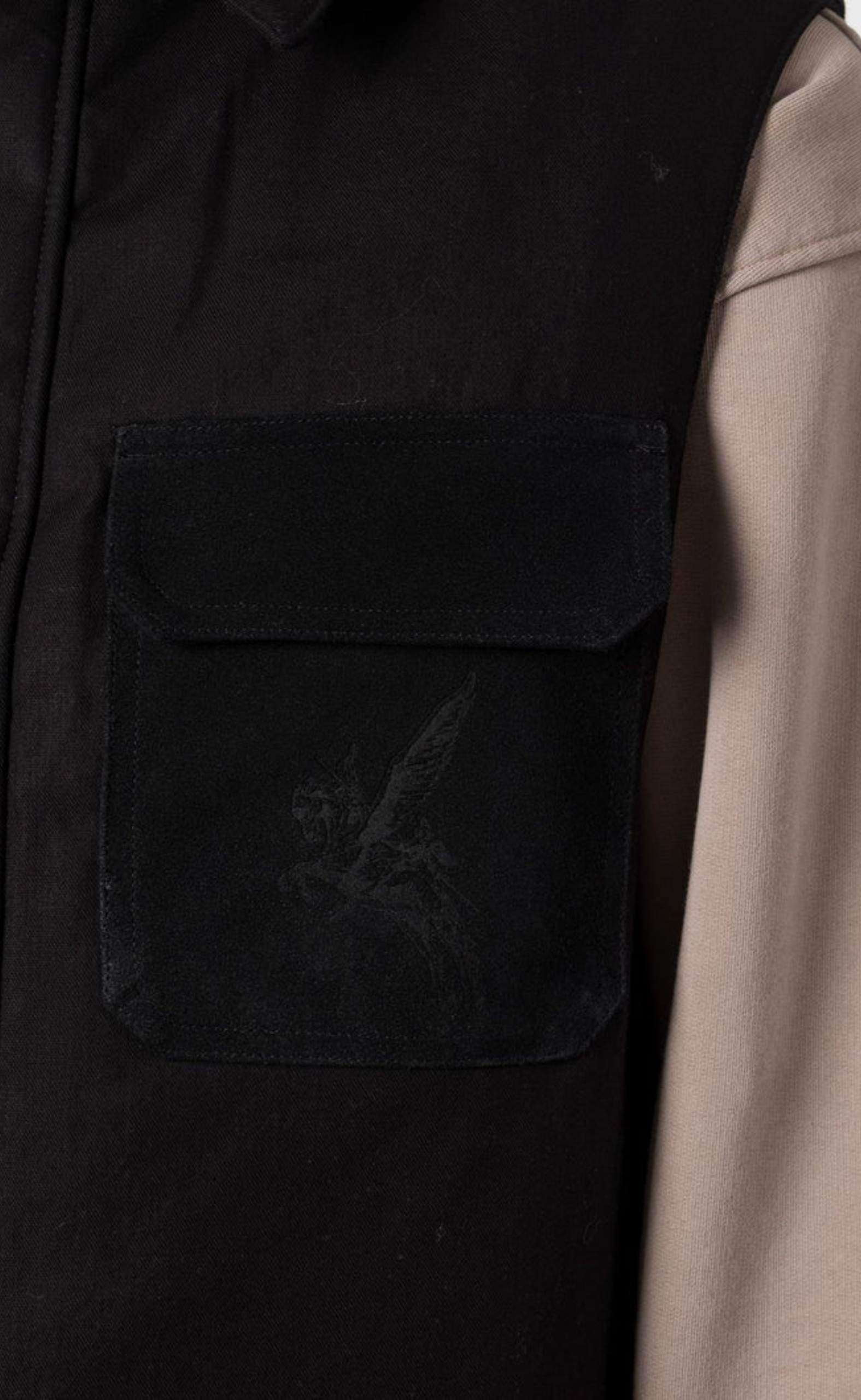 COLLARED BLACK GILET