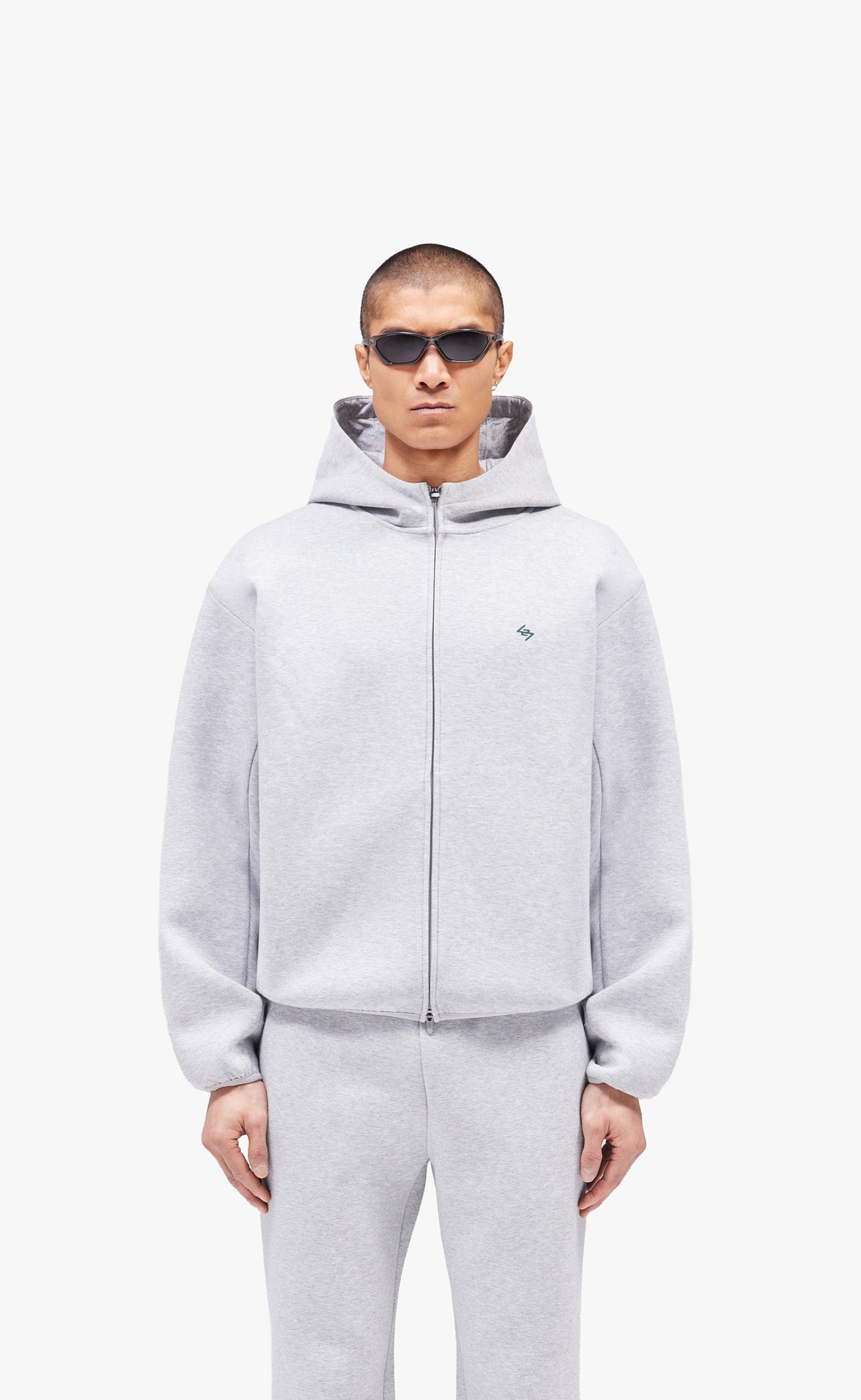 247 NUMBERS GREY MARL HOODIE