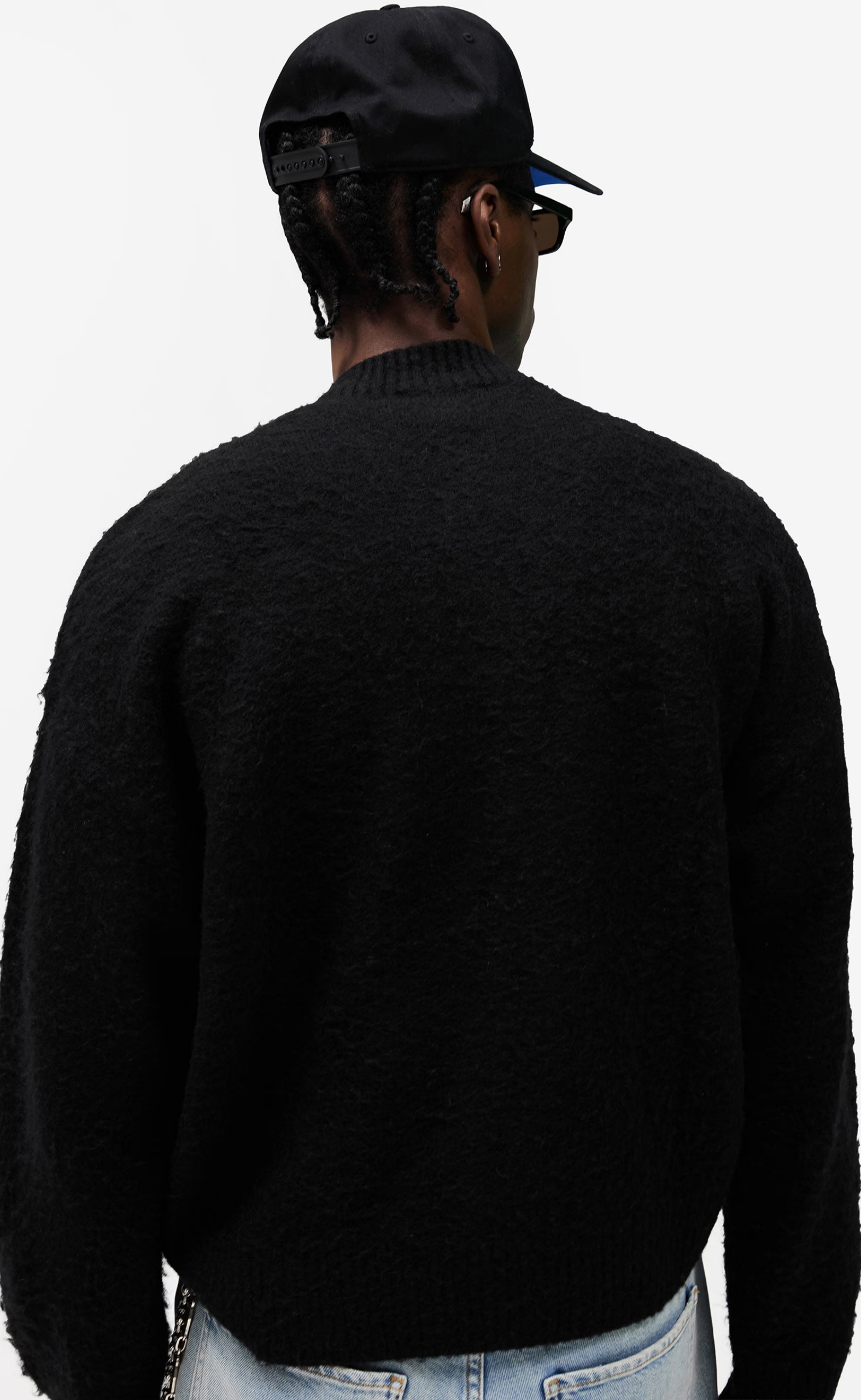 KNITTED BOMBER JET BLACK JACKET
