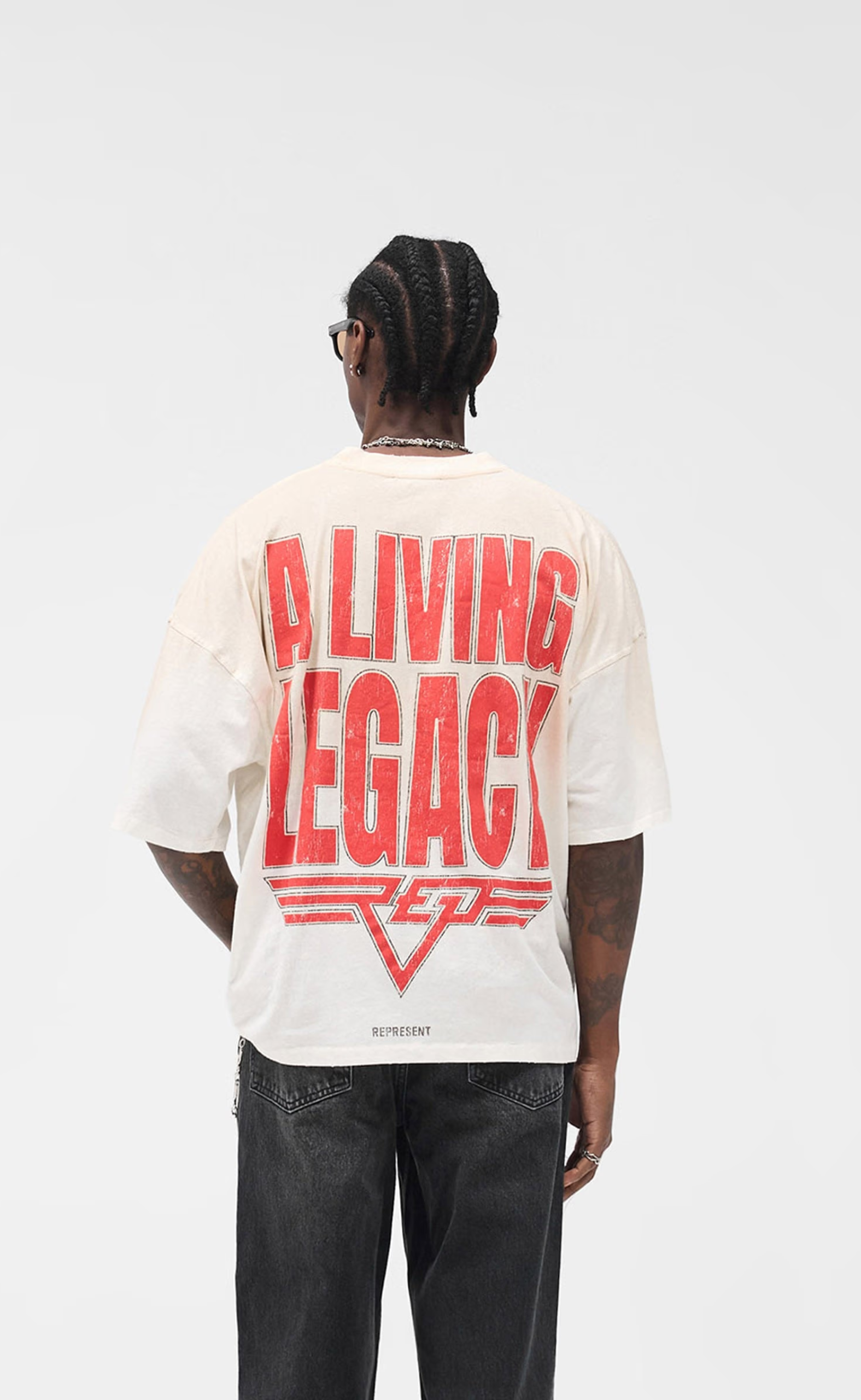 REPRESENT LIVING LEGACY WASHED ECRU T-SHIRT