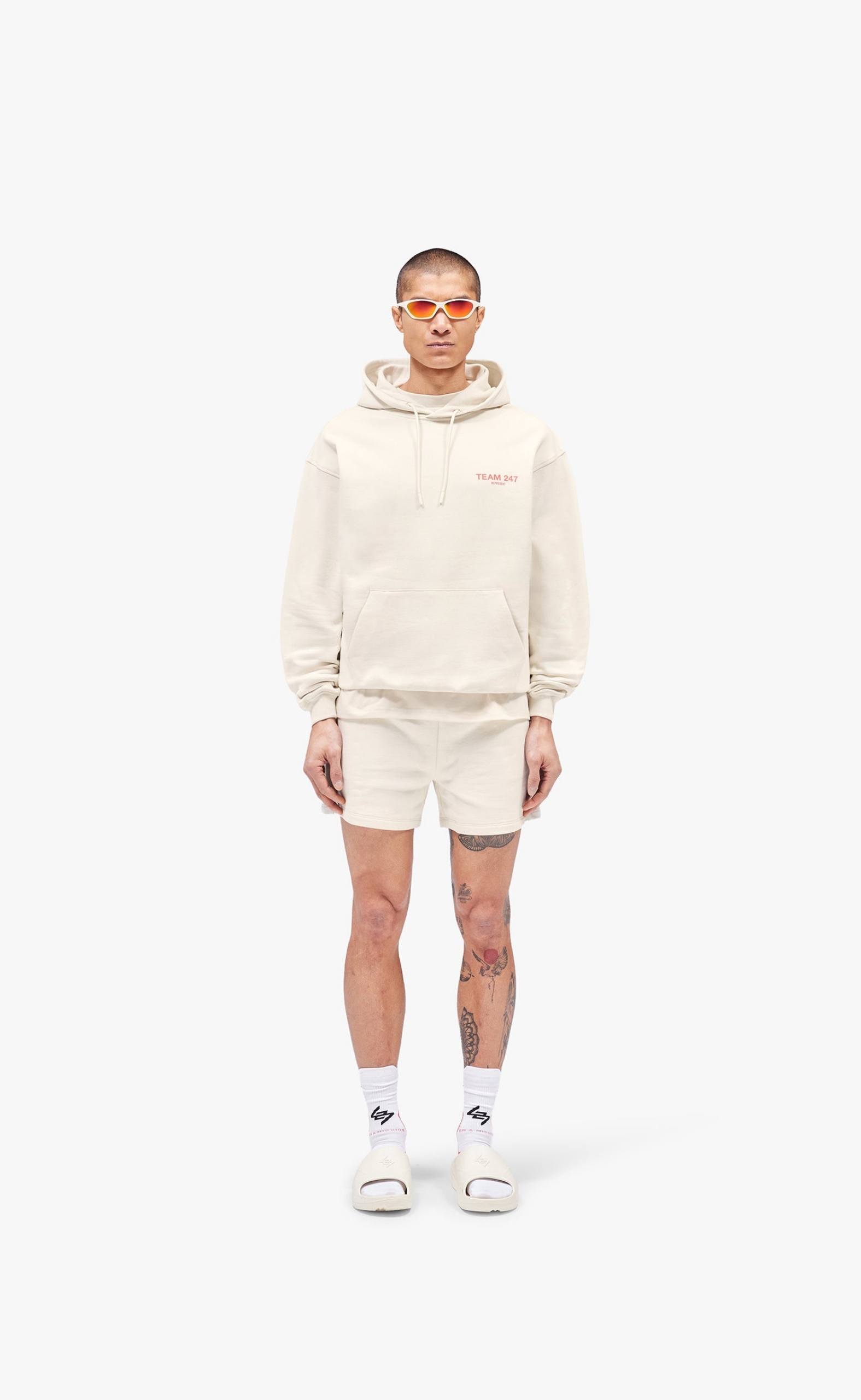 TEAM 247 OVERSIZED CREAM HOODIE