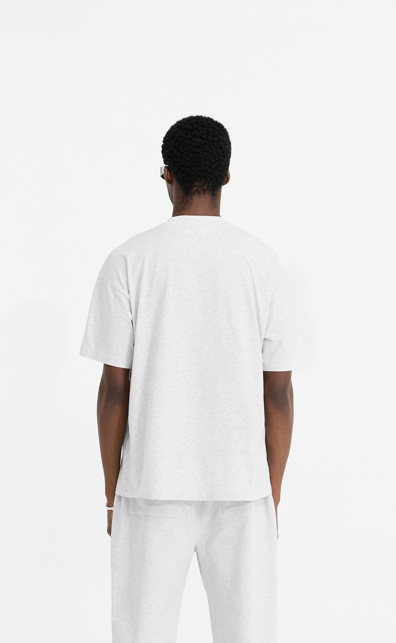 INTIAL OVERSIZED ICE GREY MARL T-SHIRT