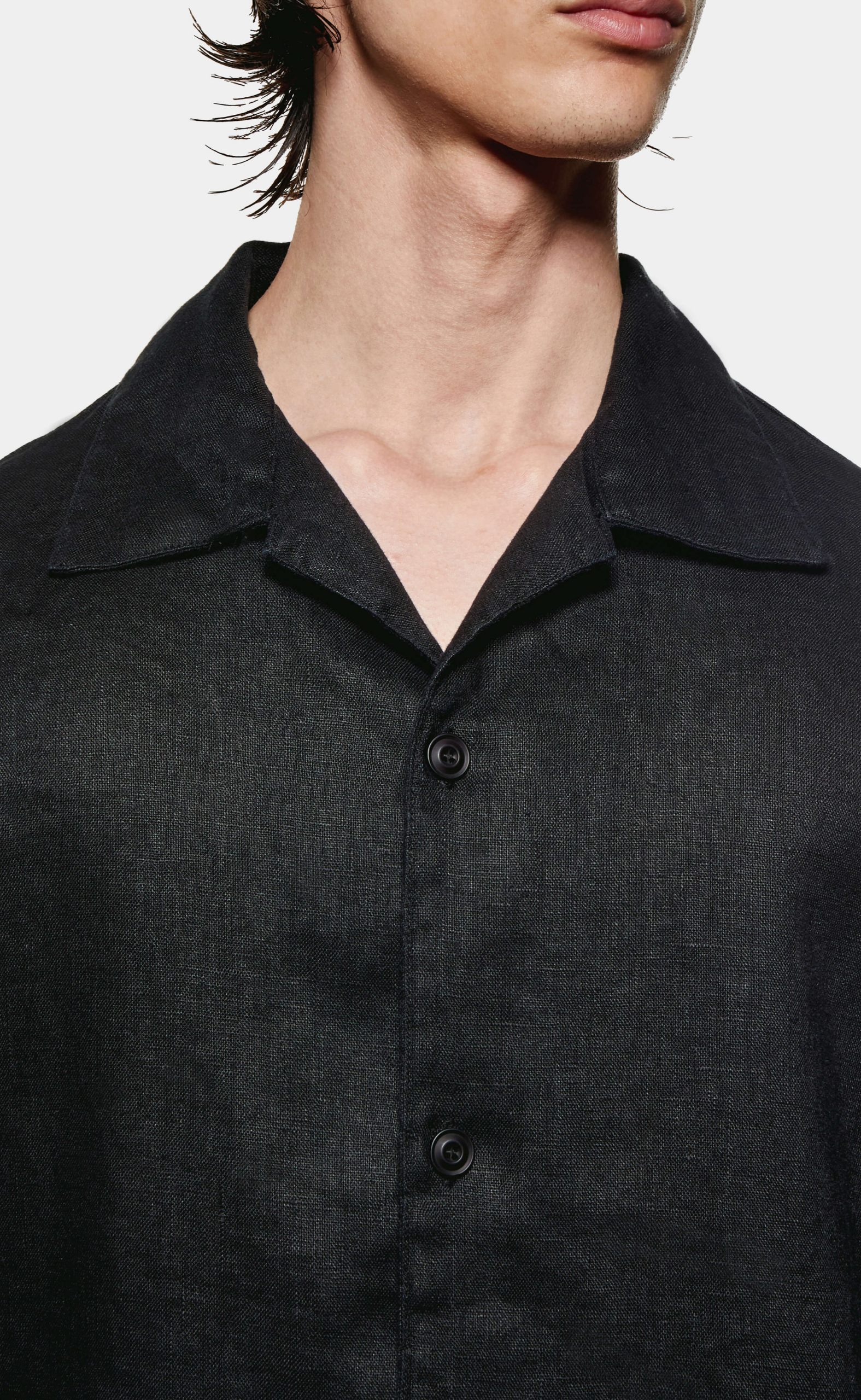 LINEN VACATION BLACK SHIRT