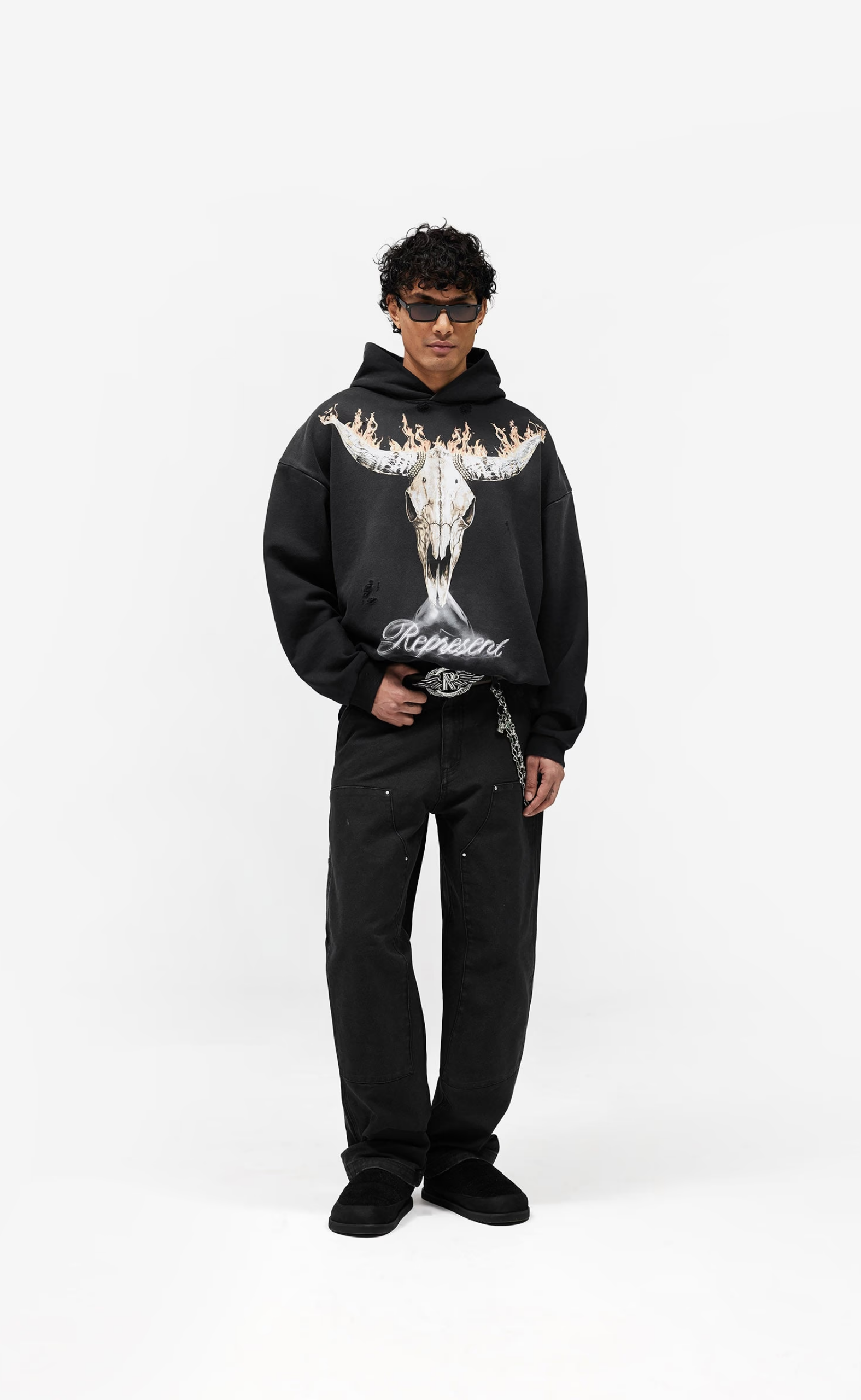 BRITISH COWBOYS STAINED BLACK HOODIE