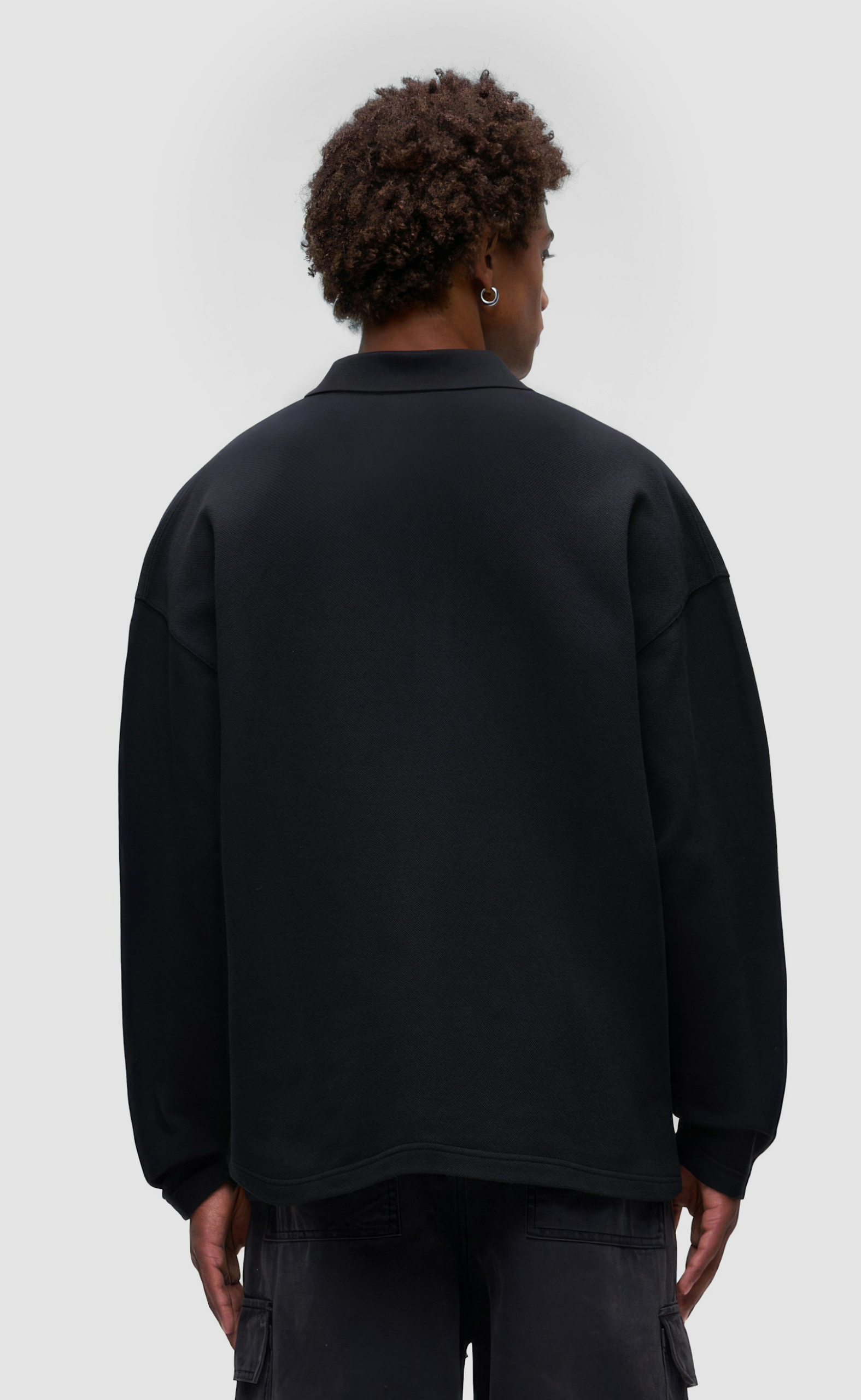 FRENNE POLO JET BLACK LONGSLEEVE