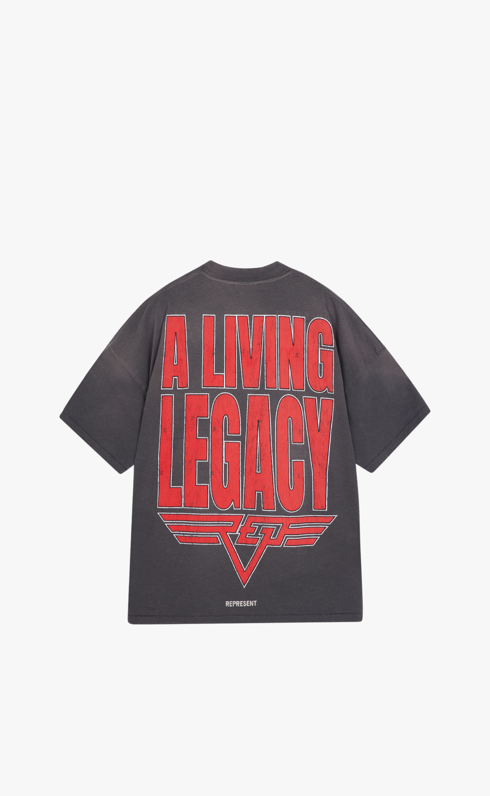 REPRESENT LIVING LEGACY SUN FADE GREY T-SHIRT