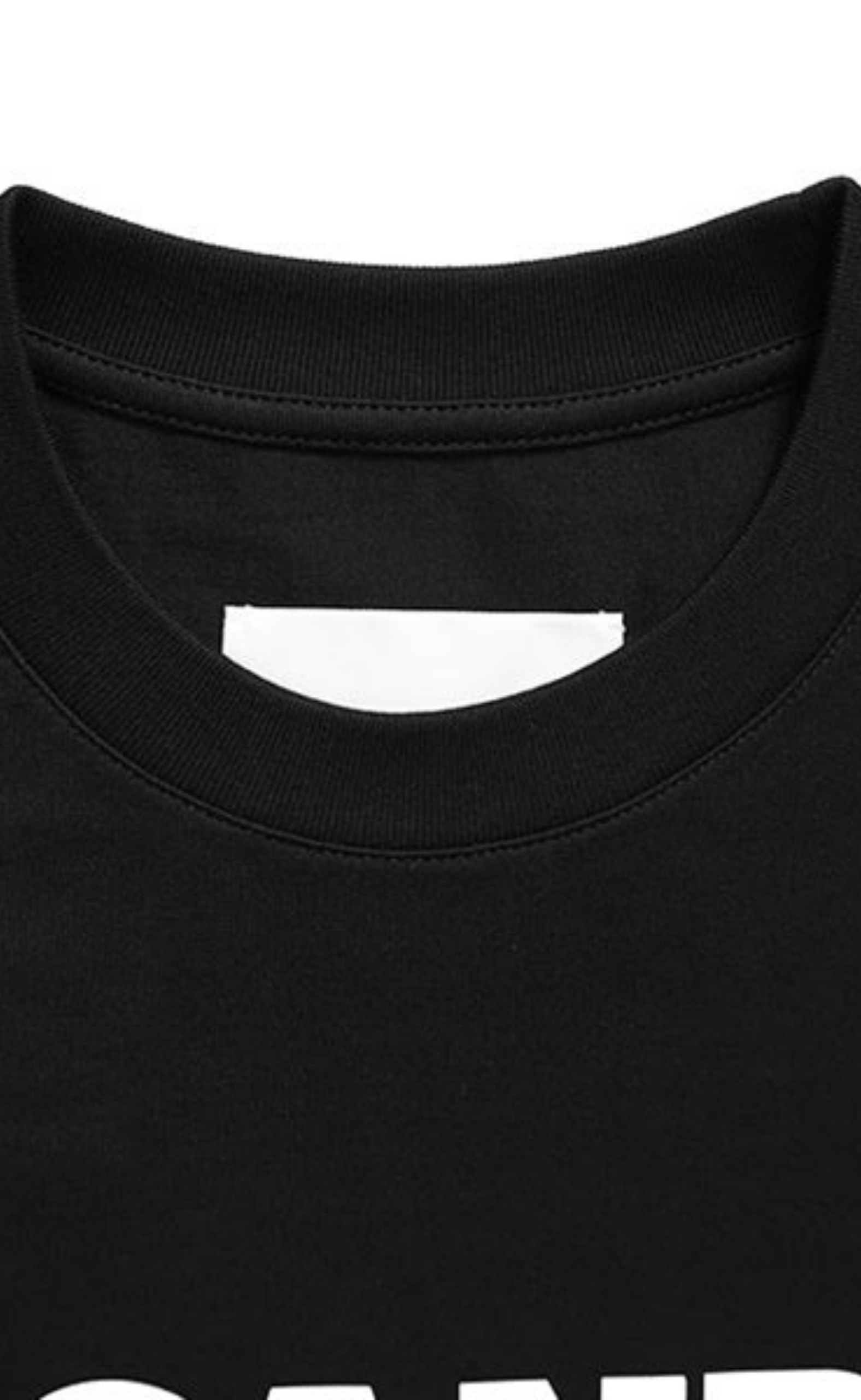 LOGO PRINT BOXY BLACK T-SHIRT