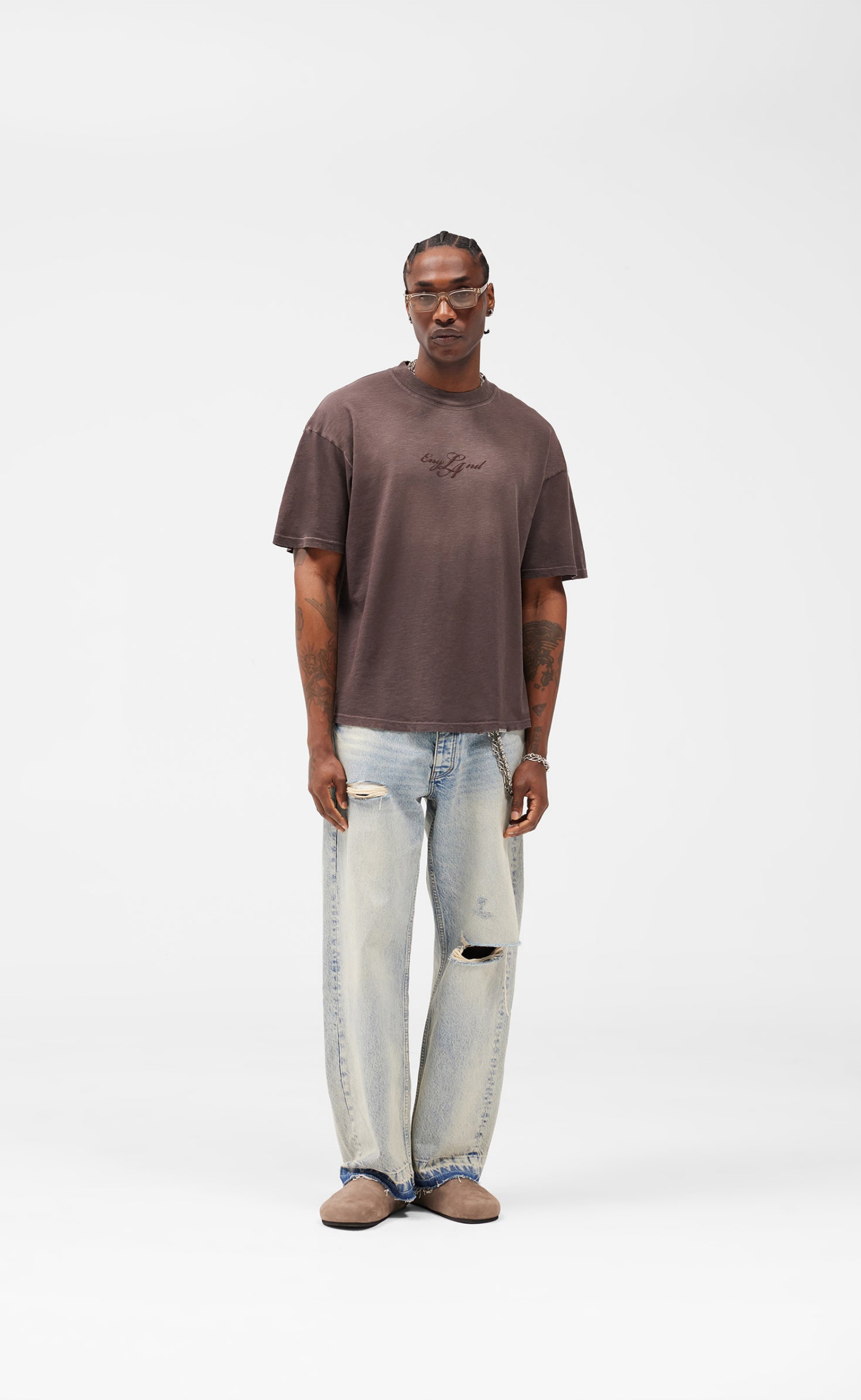 ENGLAND WASHED BROWN T-SHIRT