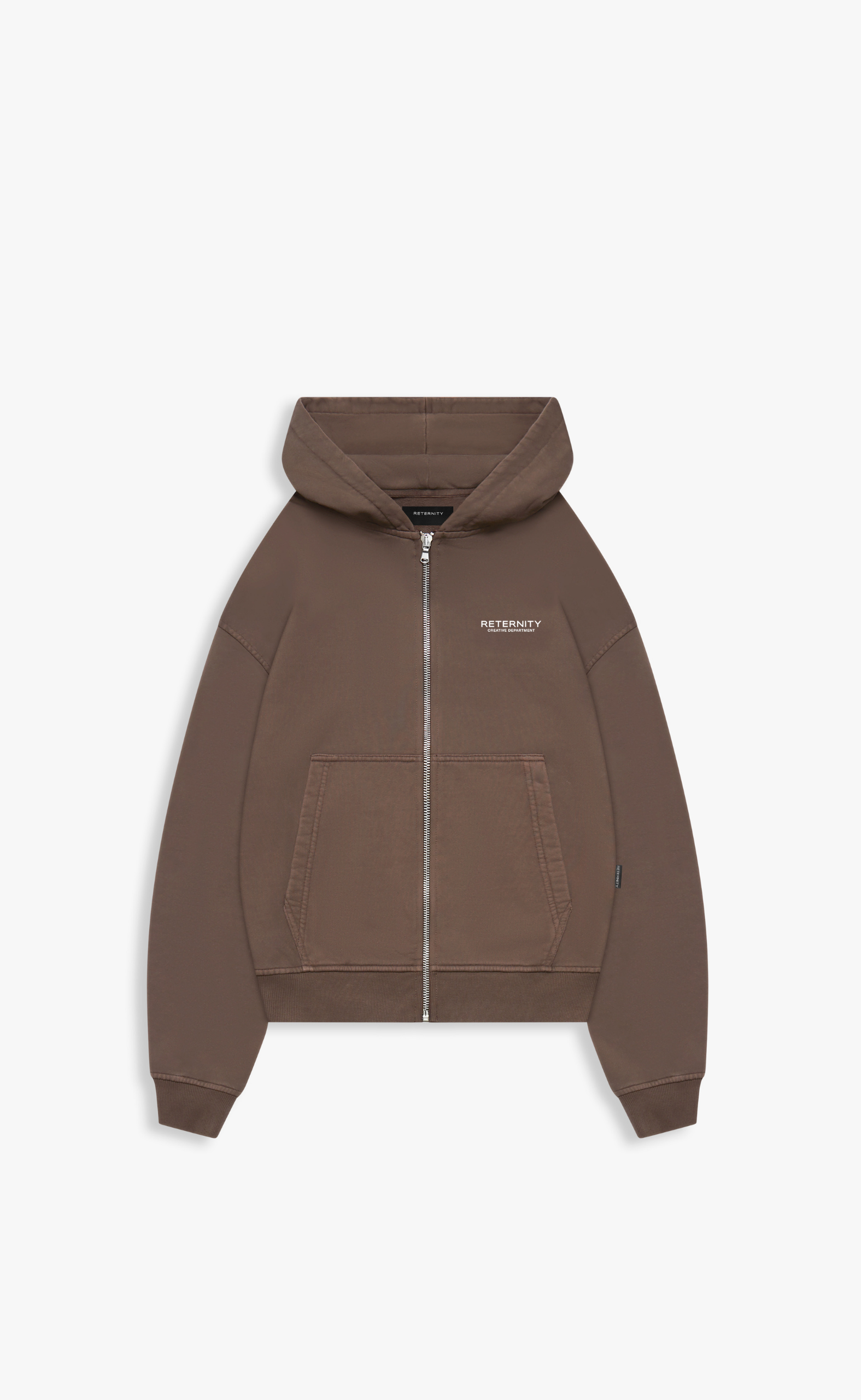 CREATIVE DEPT ZIP BROWN HOODIE