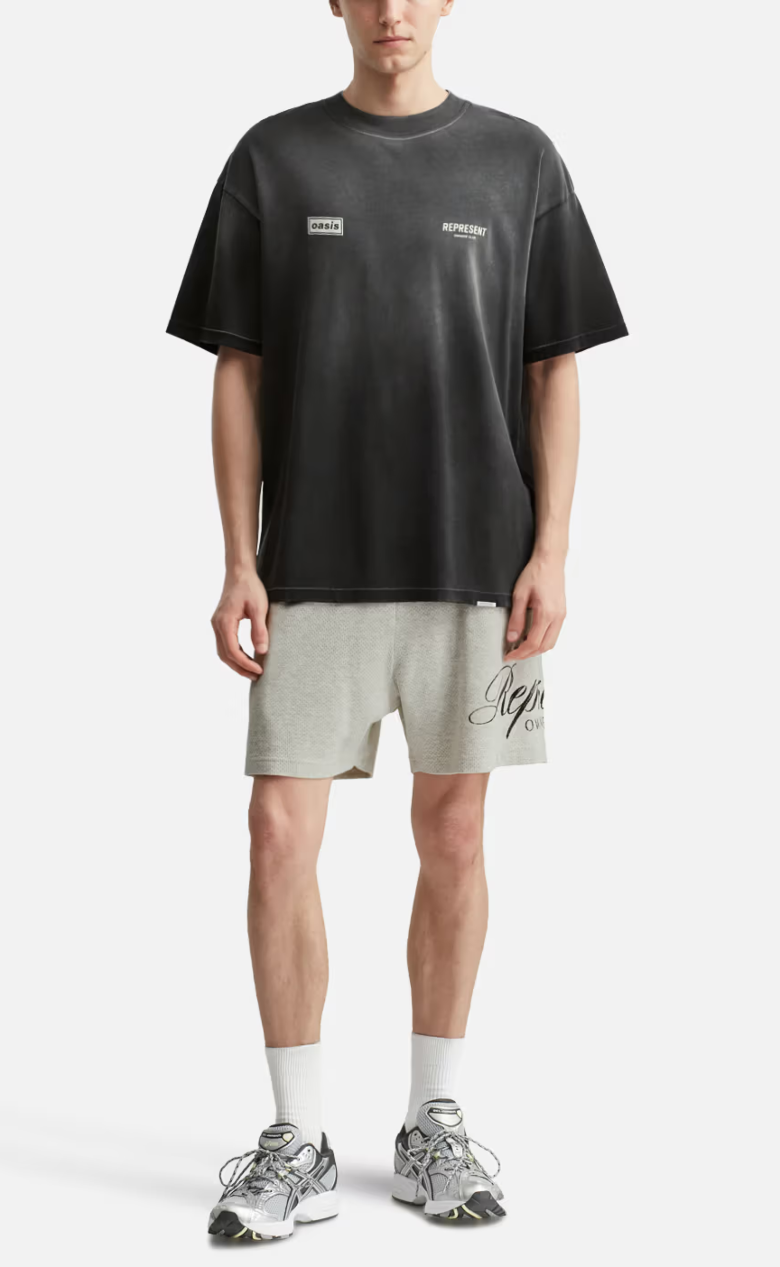 OWNERS CLUB SCRIPT MESH CREAM MARL SHORTS