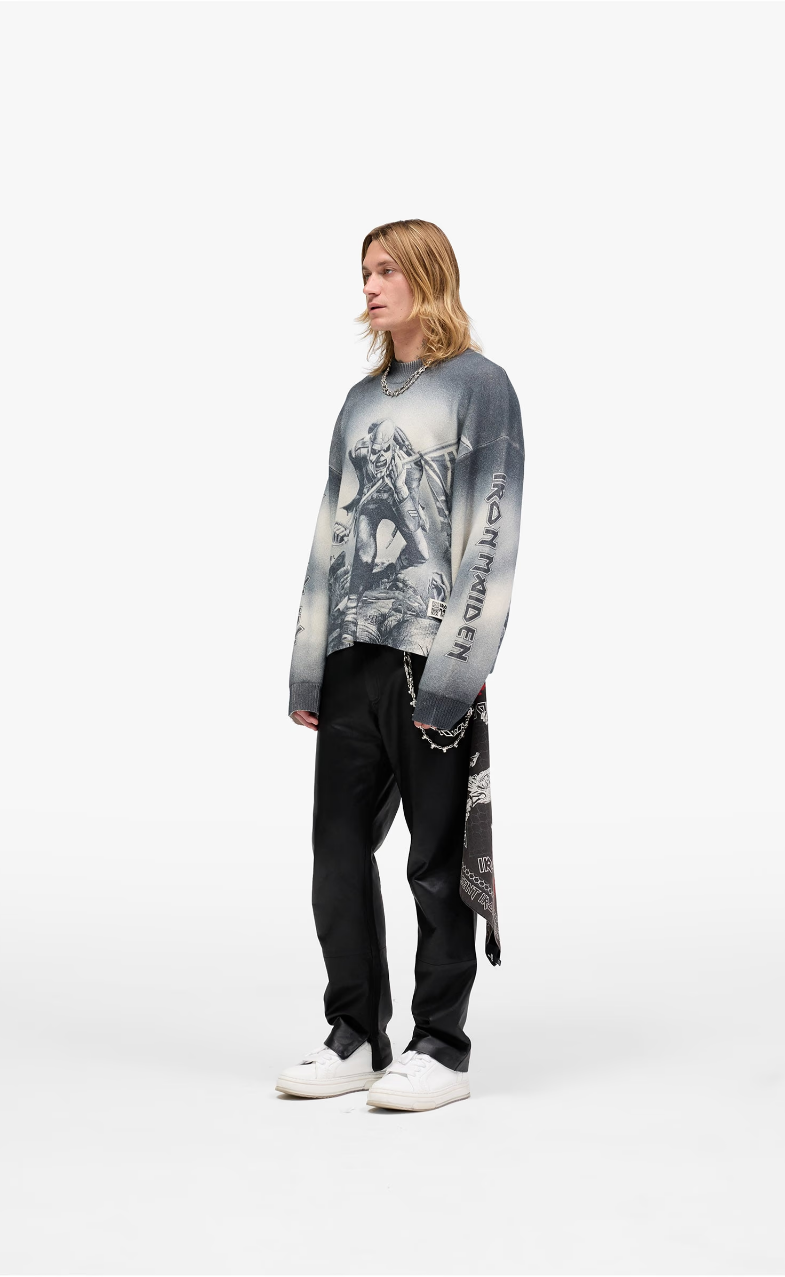 IRON MAIDEN X TROOPER KNIT LONGSLEEVE SUNFADE GREY