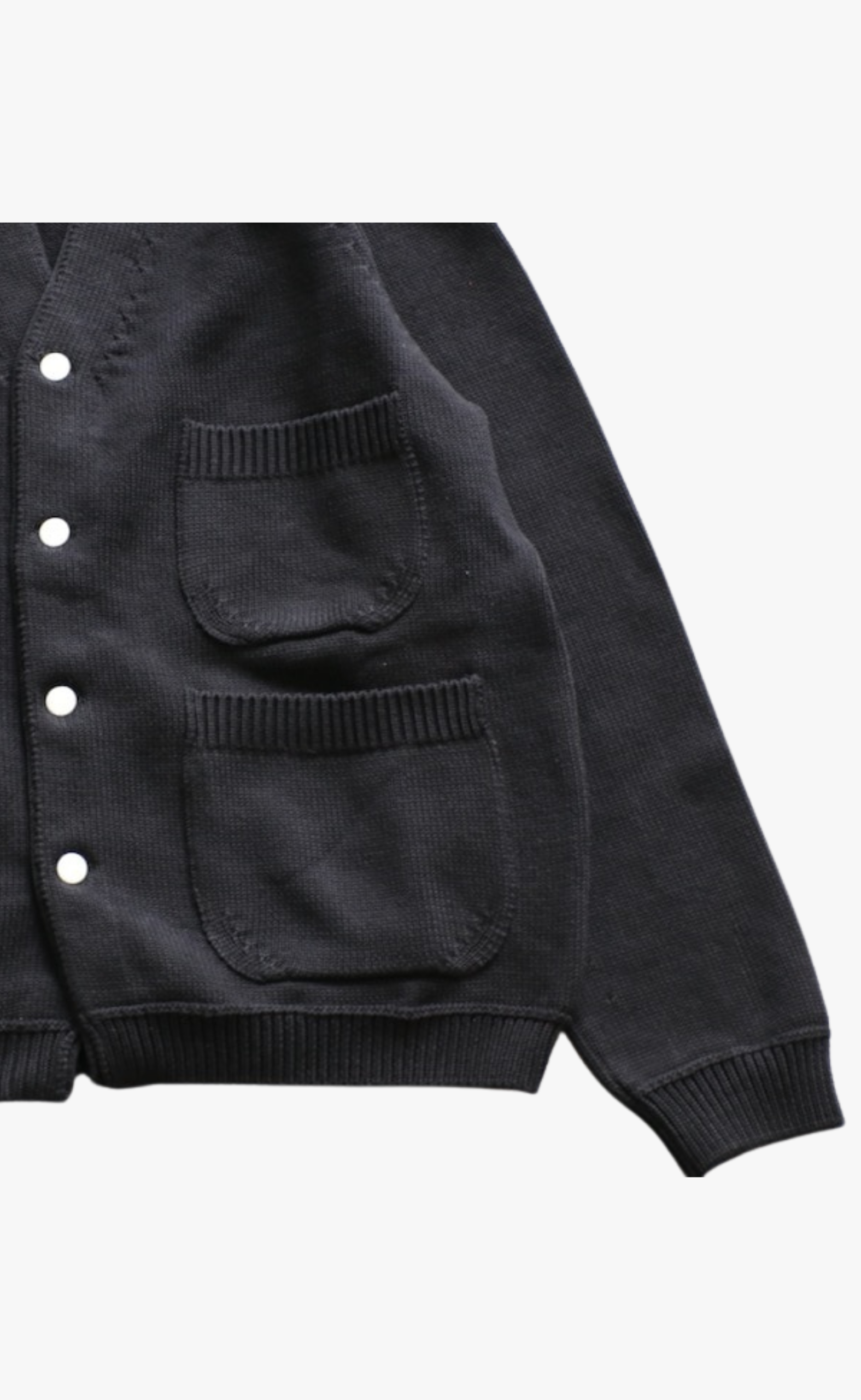 KNIT POCKET BLACK CARDIGAN