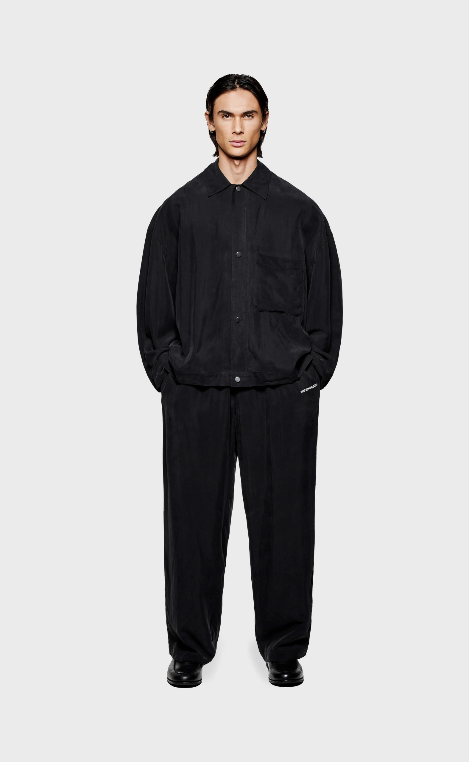 SANDWASH CUPRO TRUCKER BLACK JACKET
