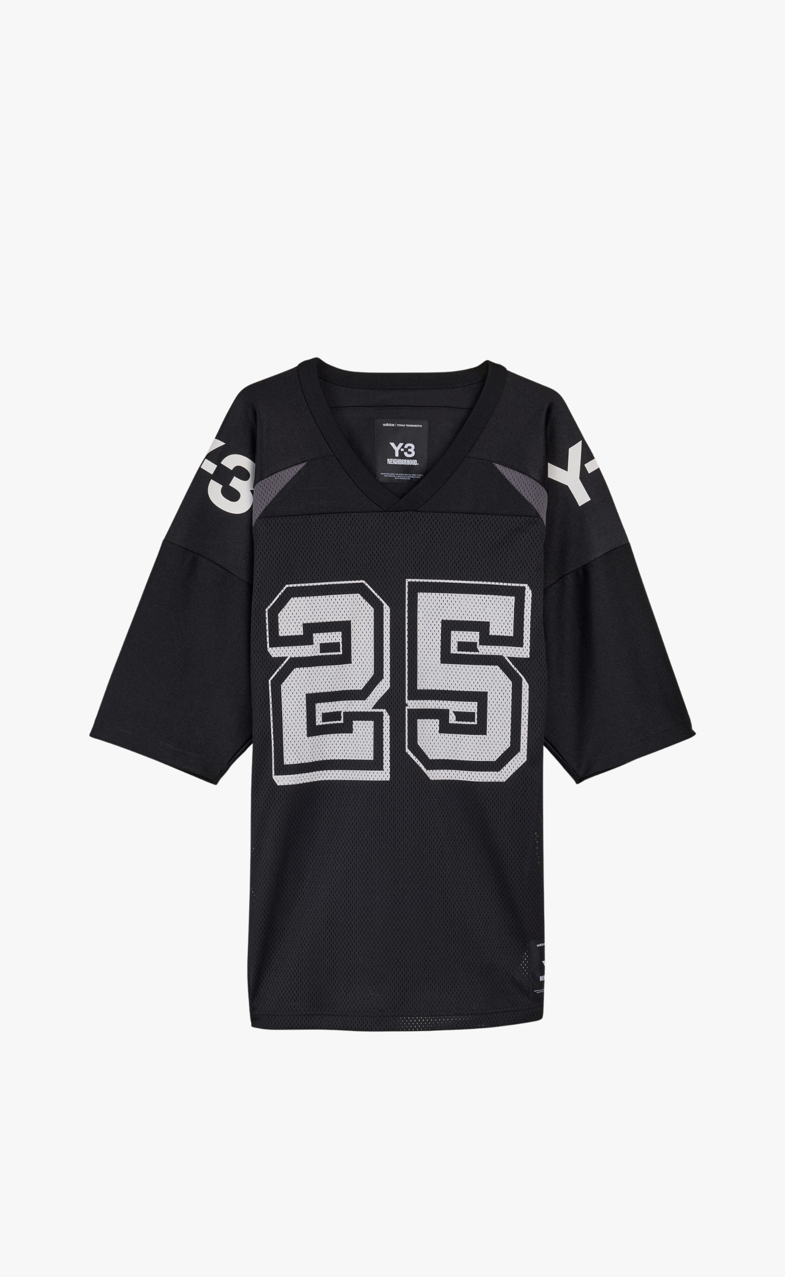 Y-3 NBHD FOOTBALL JERSEY BLACK T-SHIRT