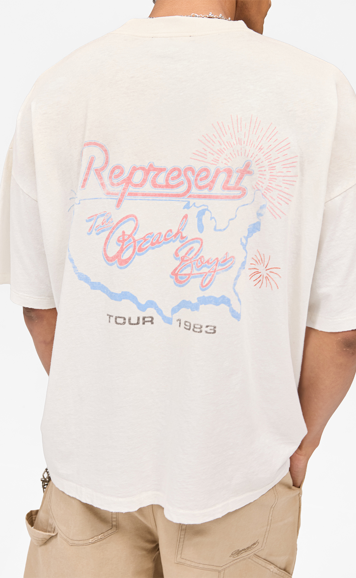 BEACH BOYS X REPRESENT TOUR WASHED ECRU T-SHIRT