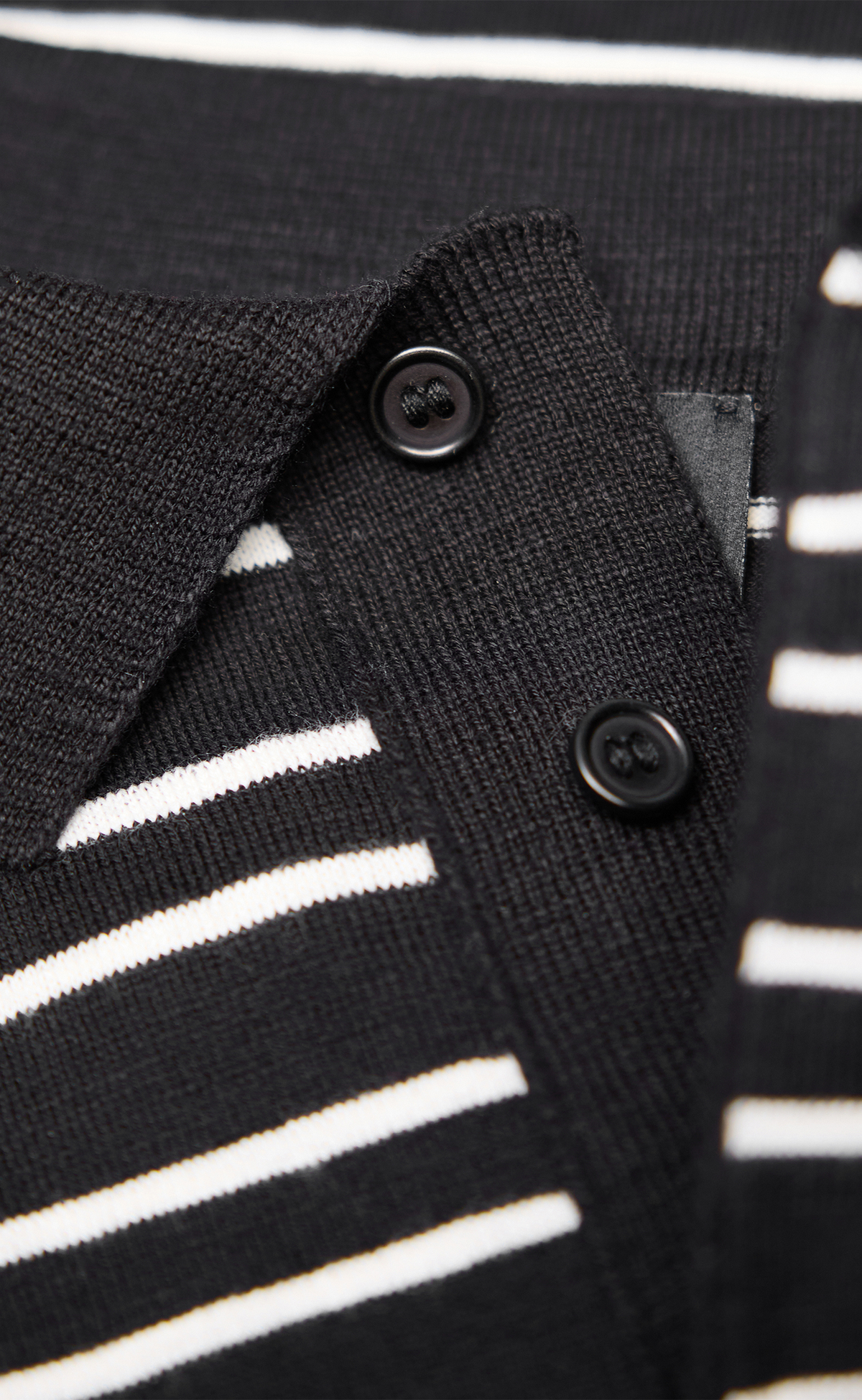 CALIFORNIA STRIPED POLO JET BLACK T-SHIRT