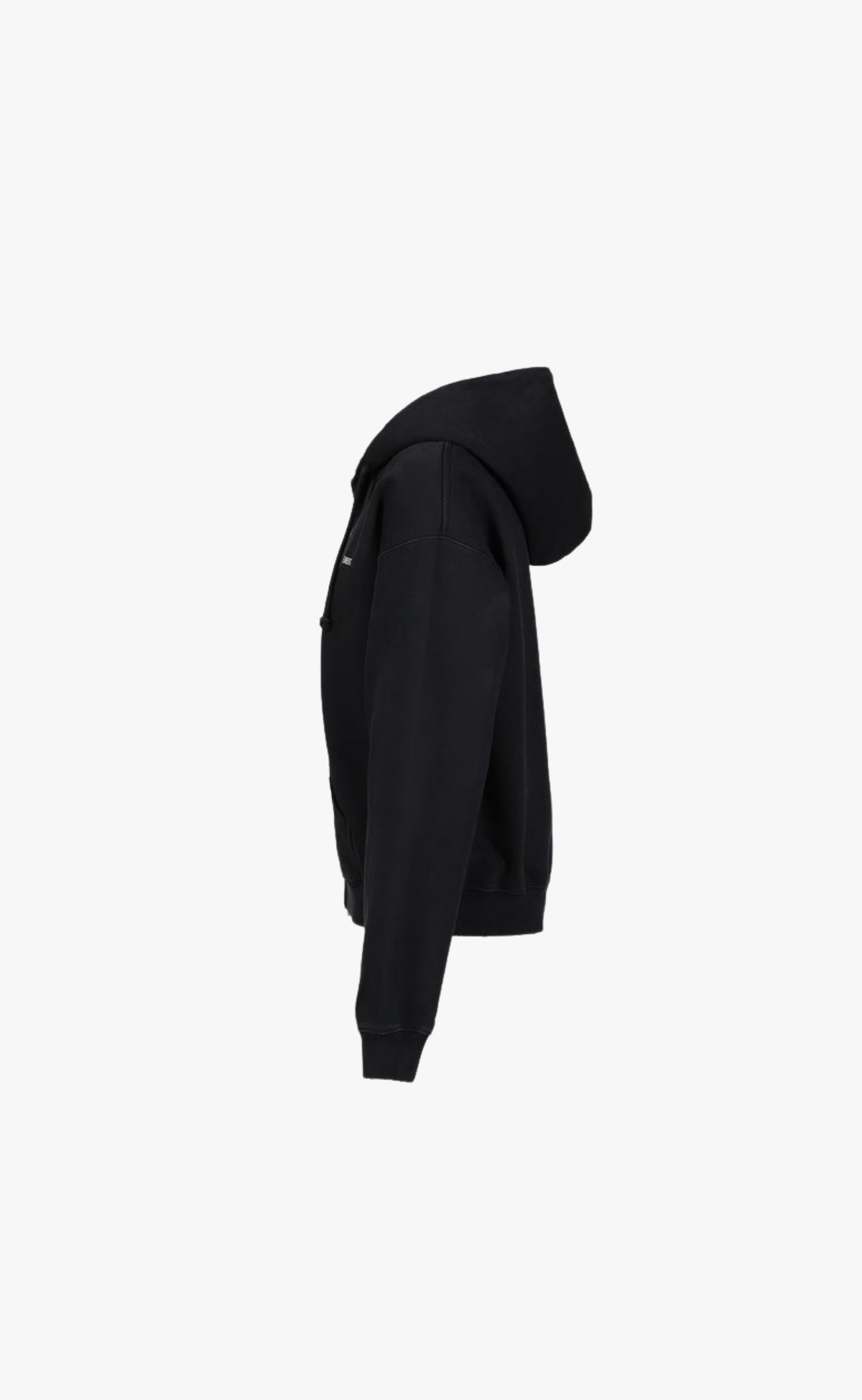 CLASSIC LOGO FITTED ZIP WASHED BLACK HOODIE