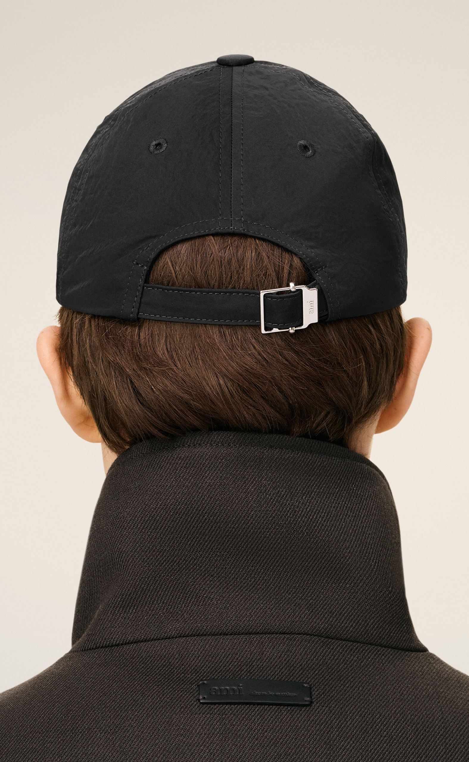 AMI DE COEUR NYLON SERGE ANTHRACITE HAT