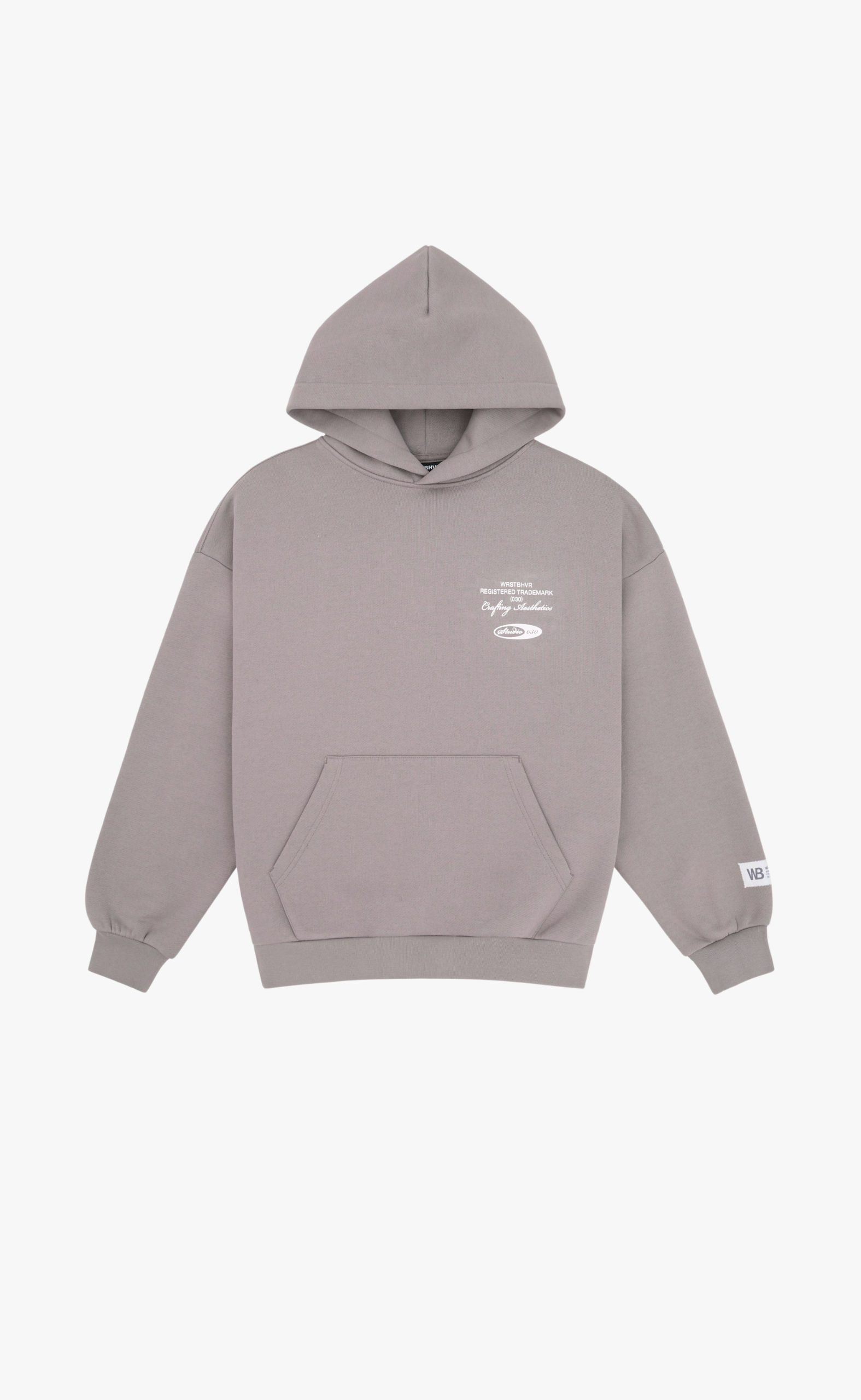 STUDIO V13 GRAY FLANNEL HOODIE