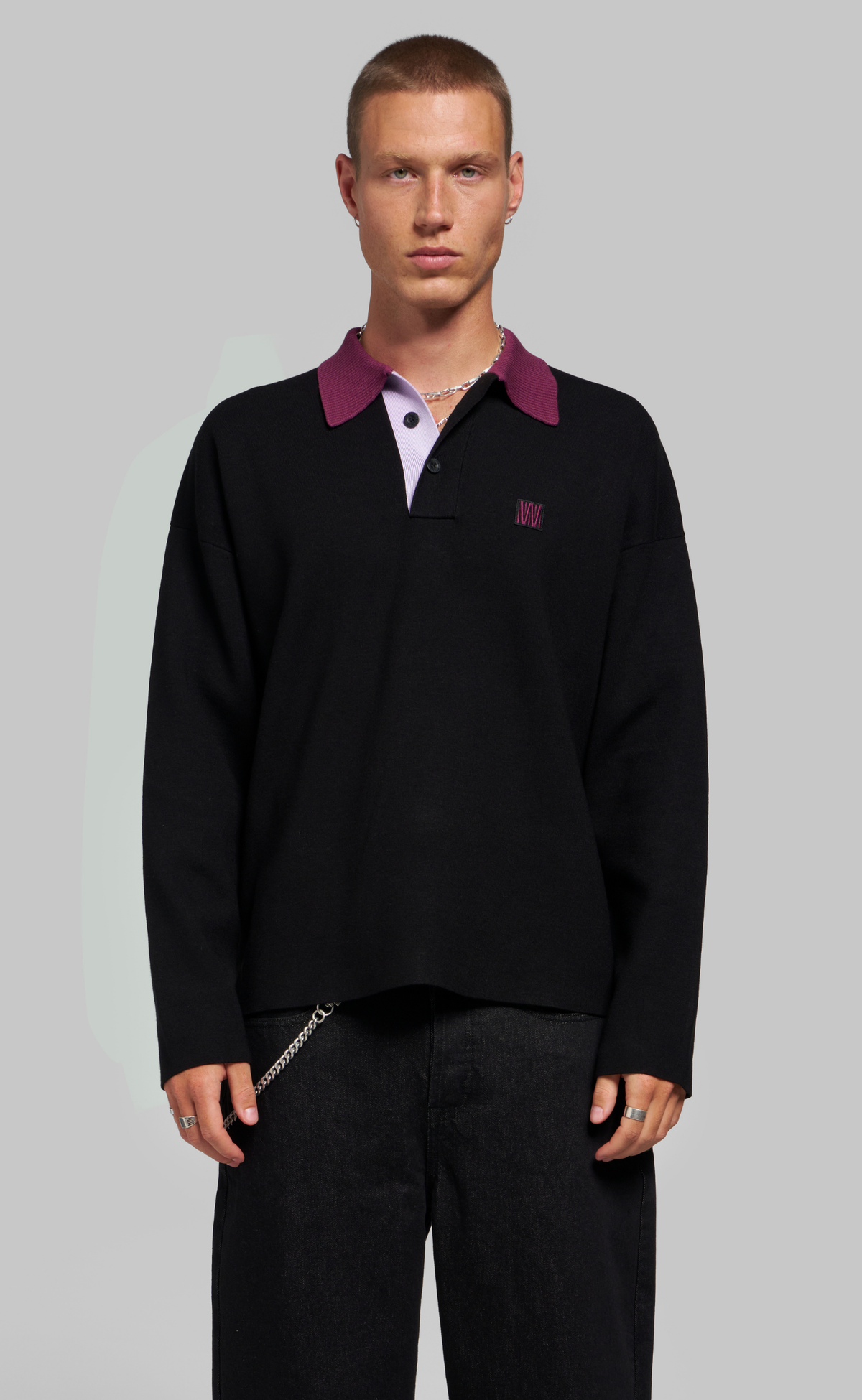LEV V2 POLO BLACK LONGSLEEVE