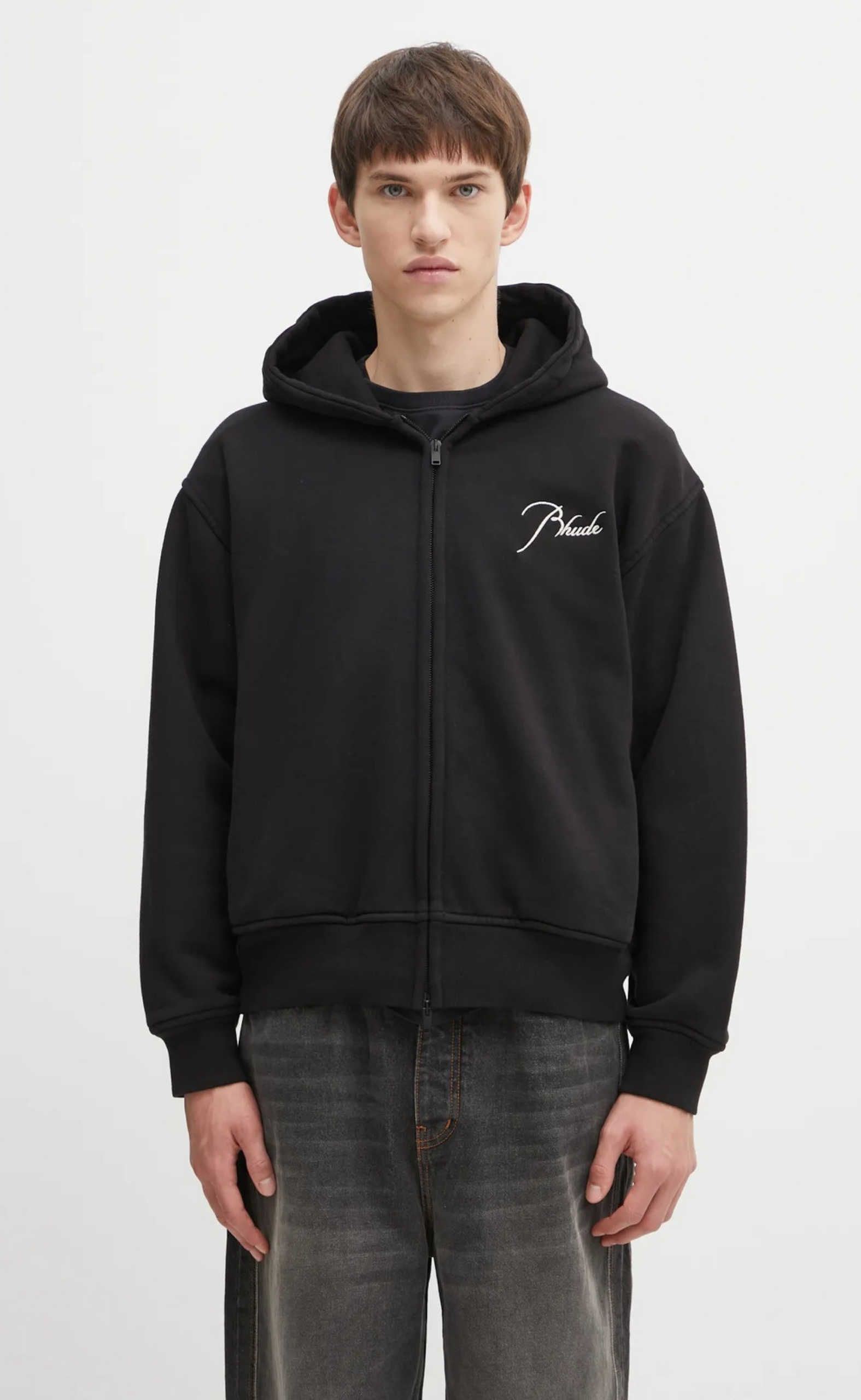CLASSIQUE ZIP UP BLACK HOODIE