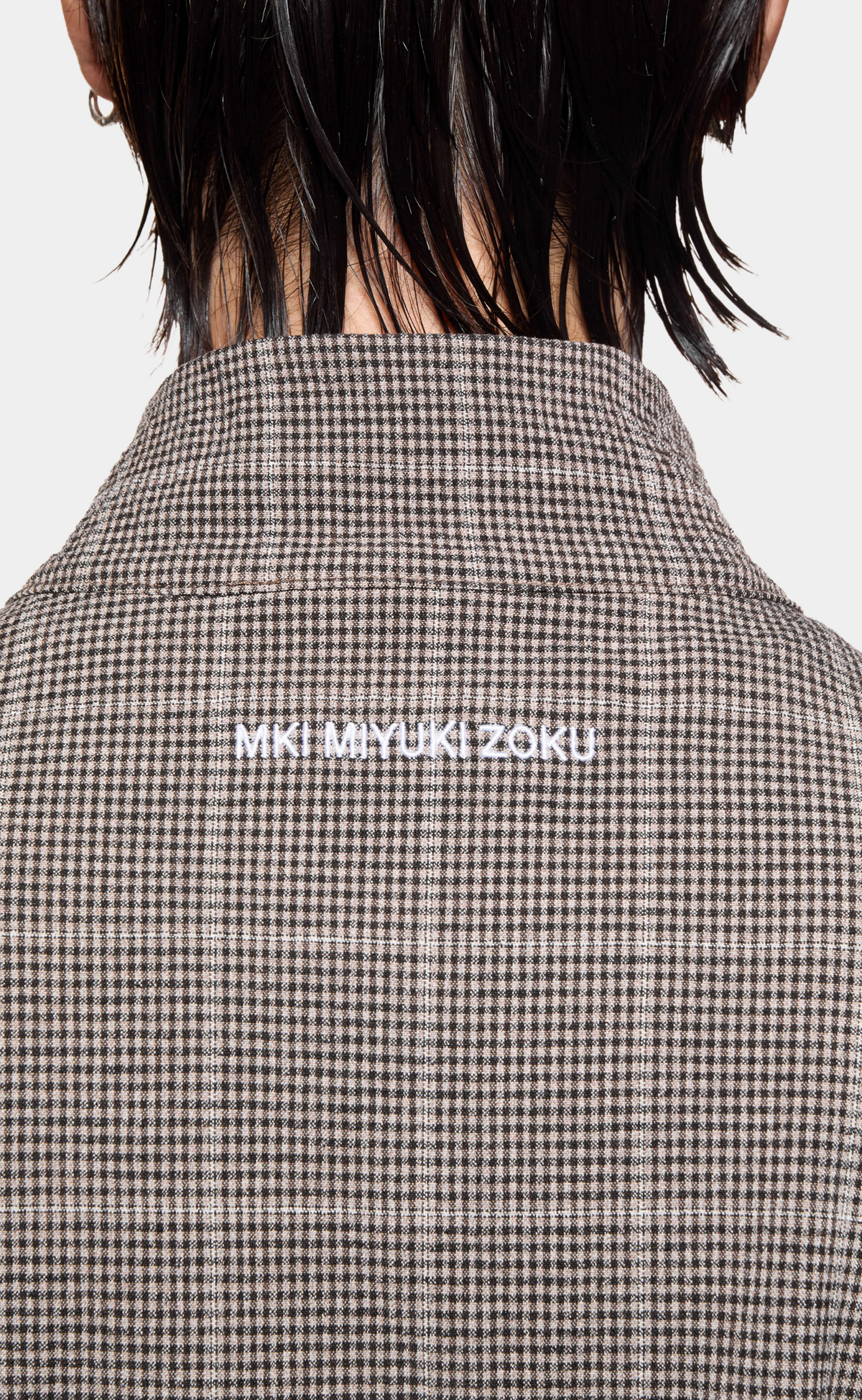 SEERSUCKER CHECK TRACK BROWN JACKET